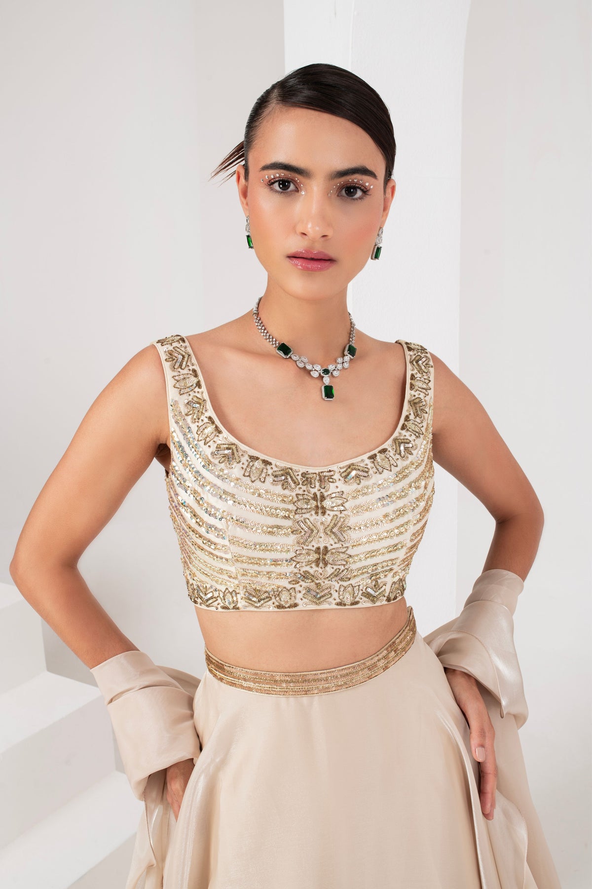 Ivory Lehenga Set