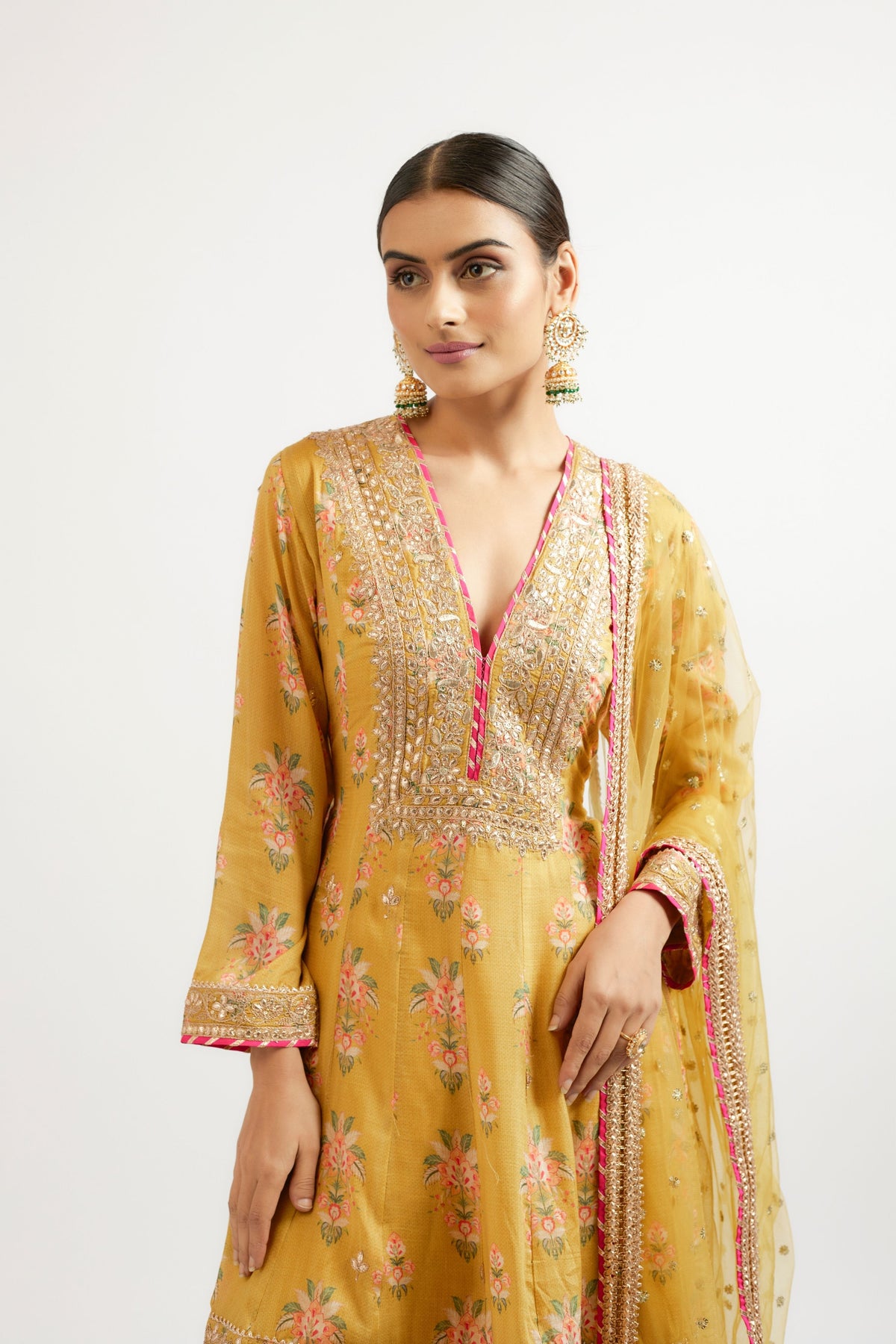 Mustard Ekta Kurta Dhoti Set