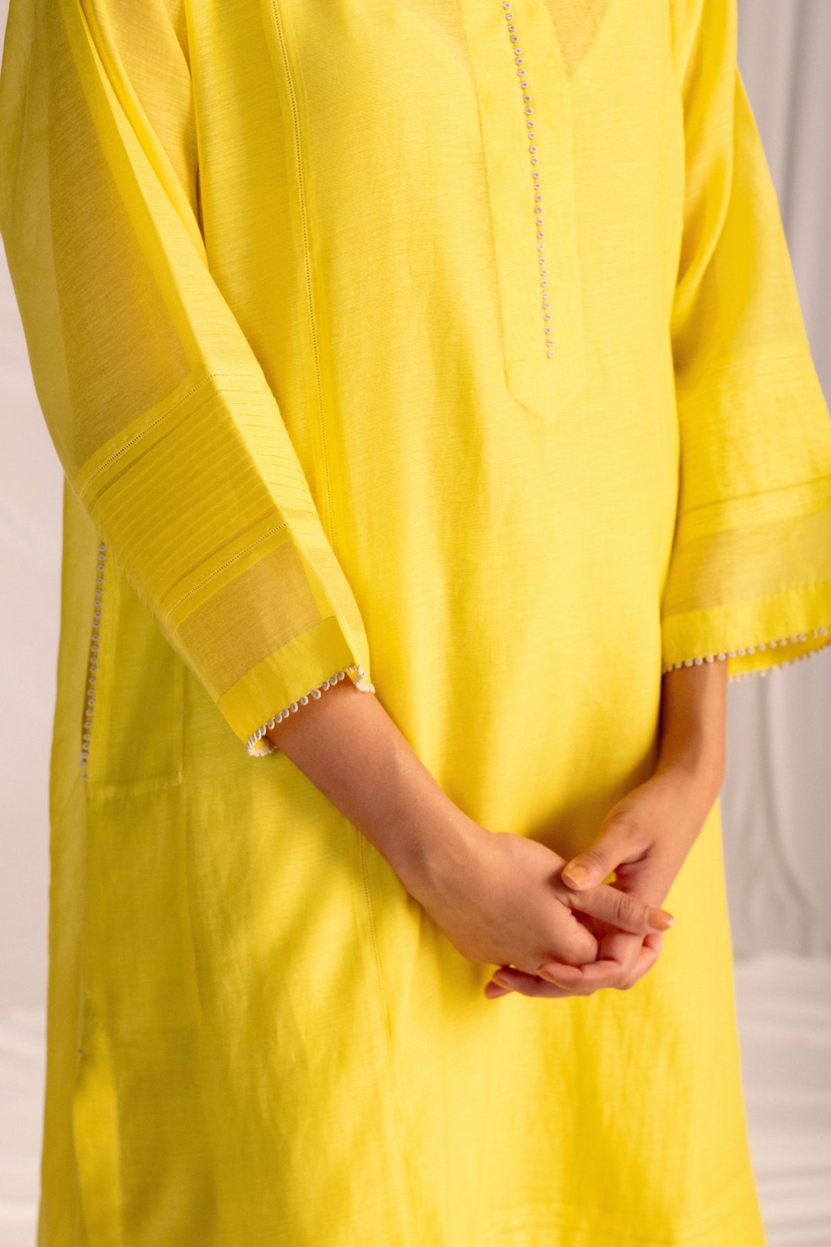 Lime Embroidered Tunic &amp; Trouser Set