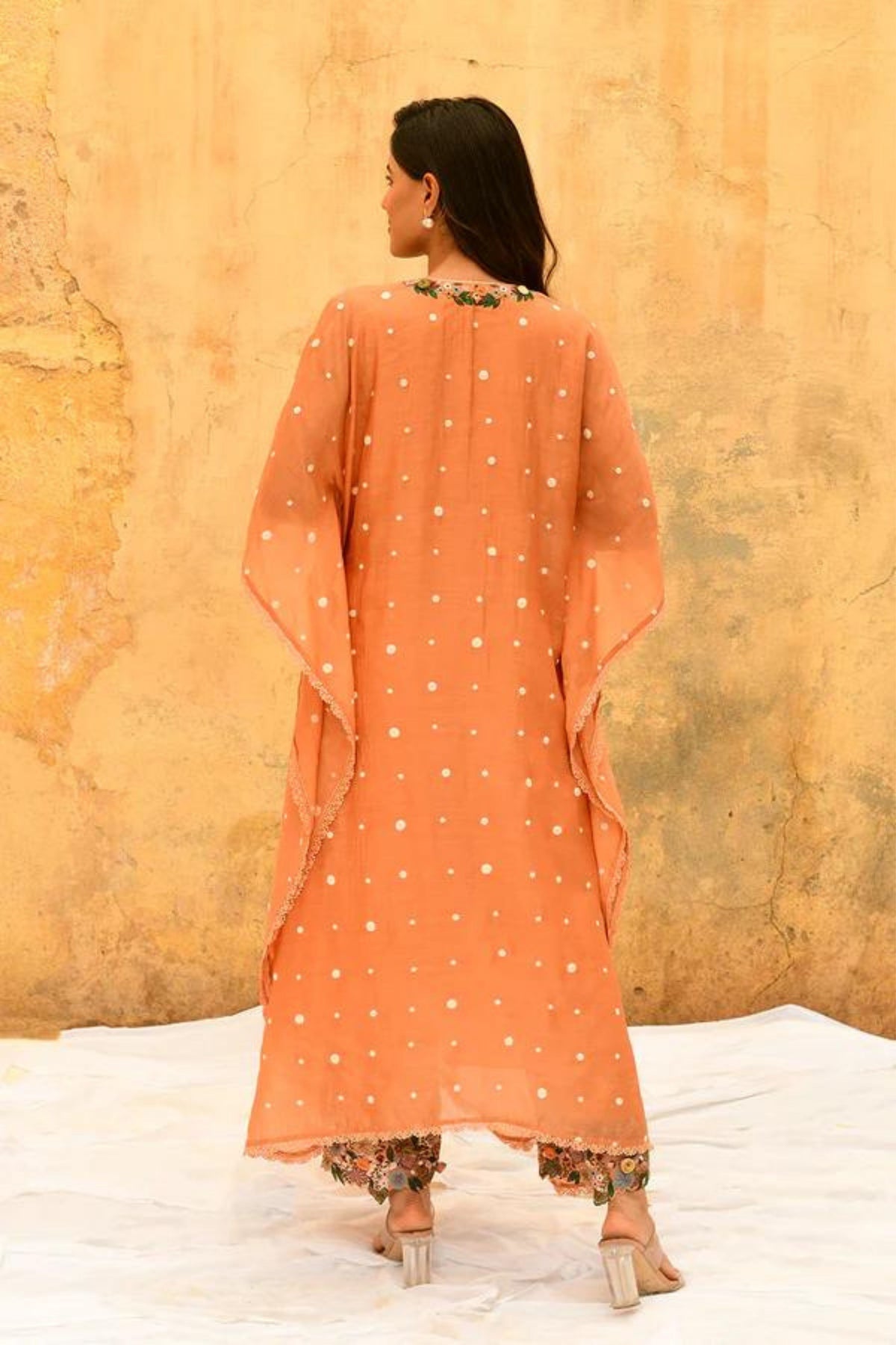 Peach Orchid Heavy Kaftan Set