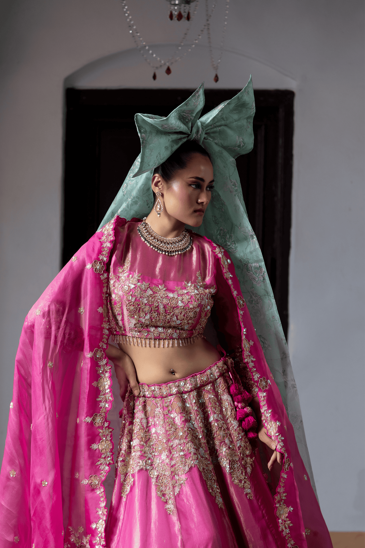 Classic Tissue Fabric Bridal Lehenga