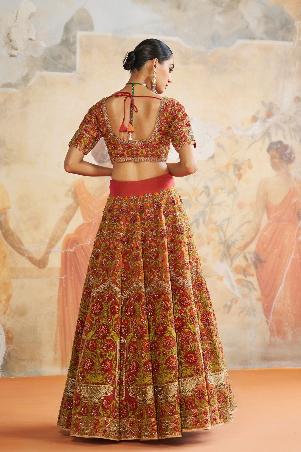 Rust Orange Lehenga Set