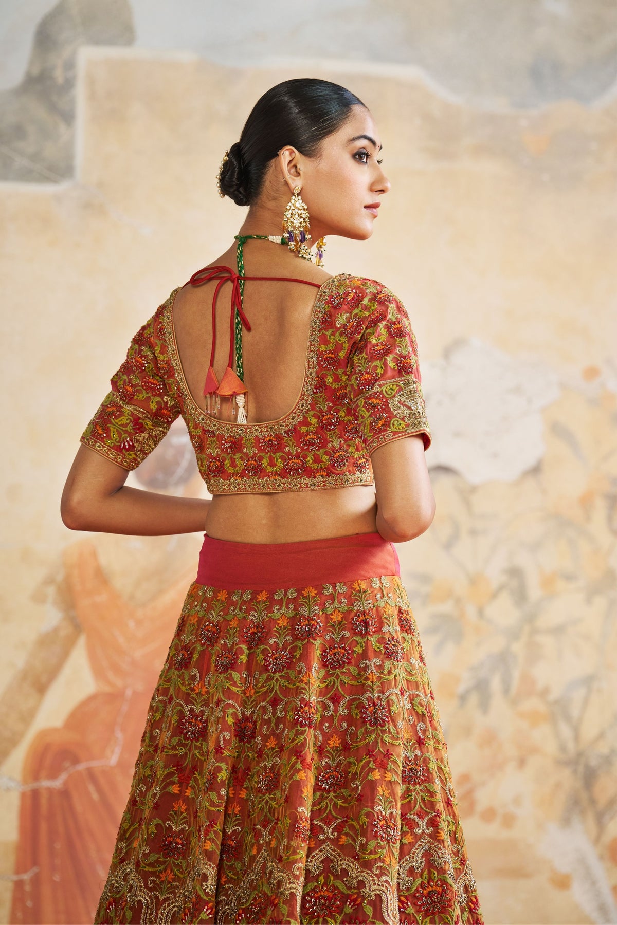 Rust Orange Lehenga Set