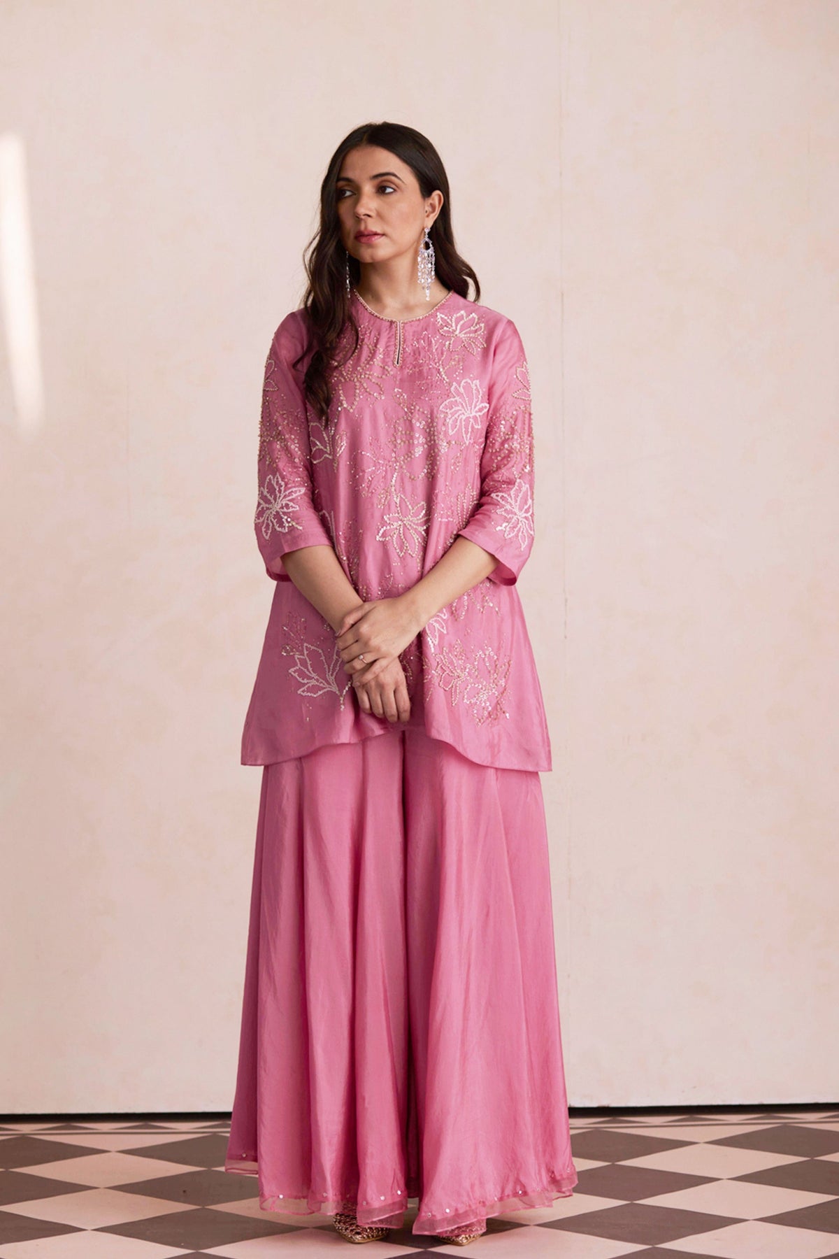 Rose Pink Sharara Set