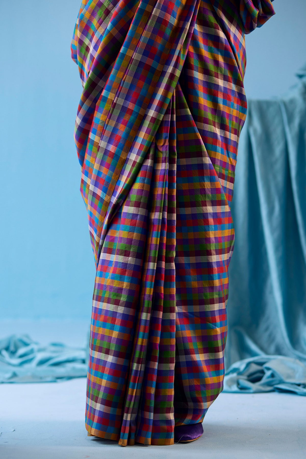 Playful Mosaic Checks Saree