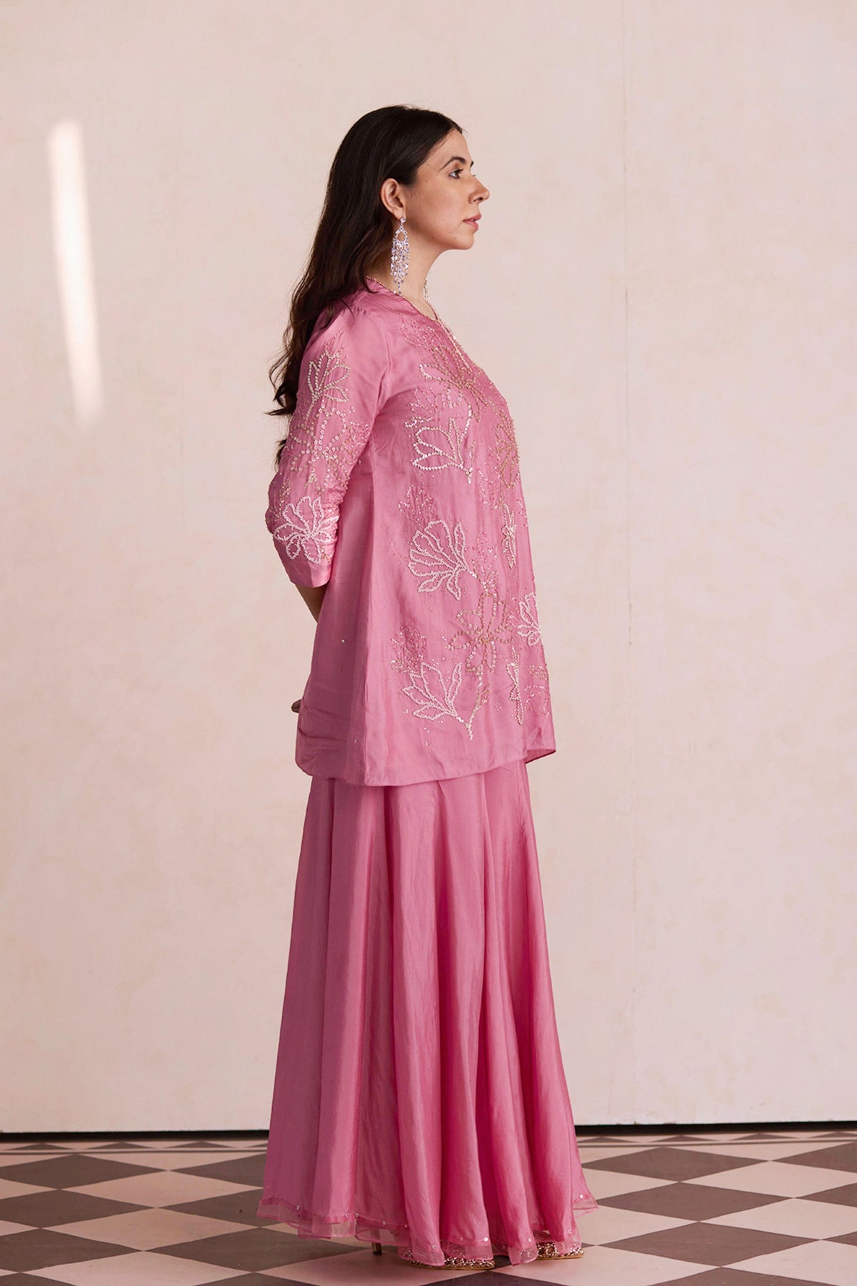 Rose Pink Sharara Set