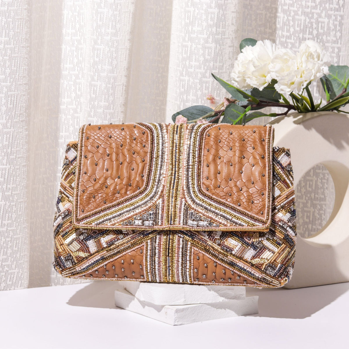 Theiya Tan Clutch