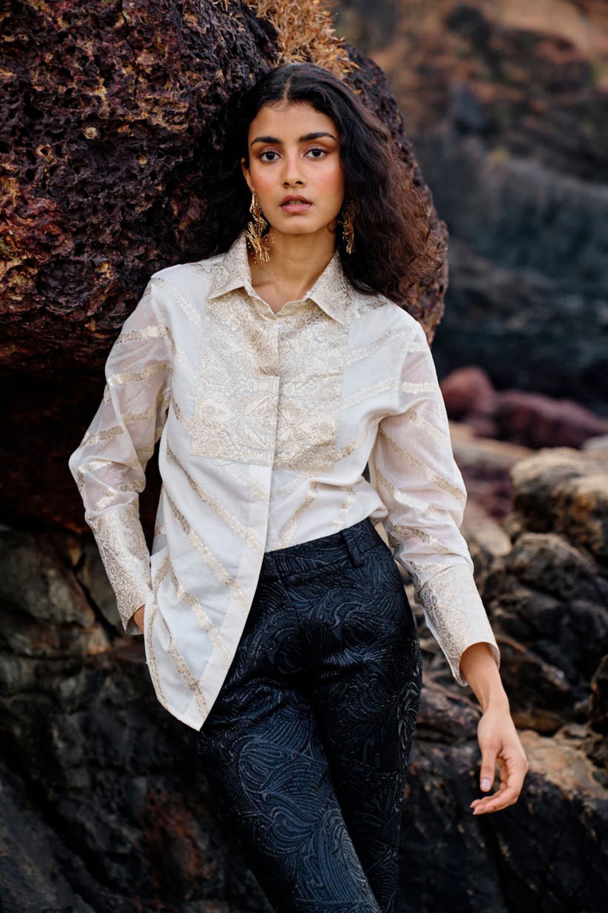 Brocade Ivory Shirt