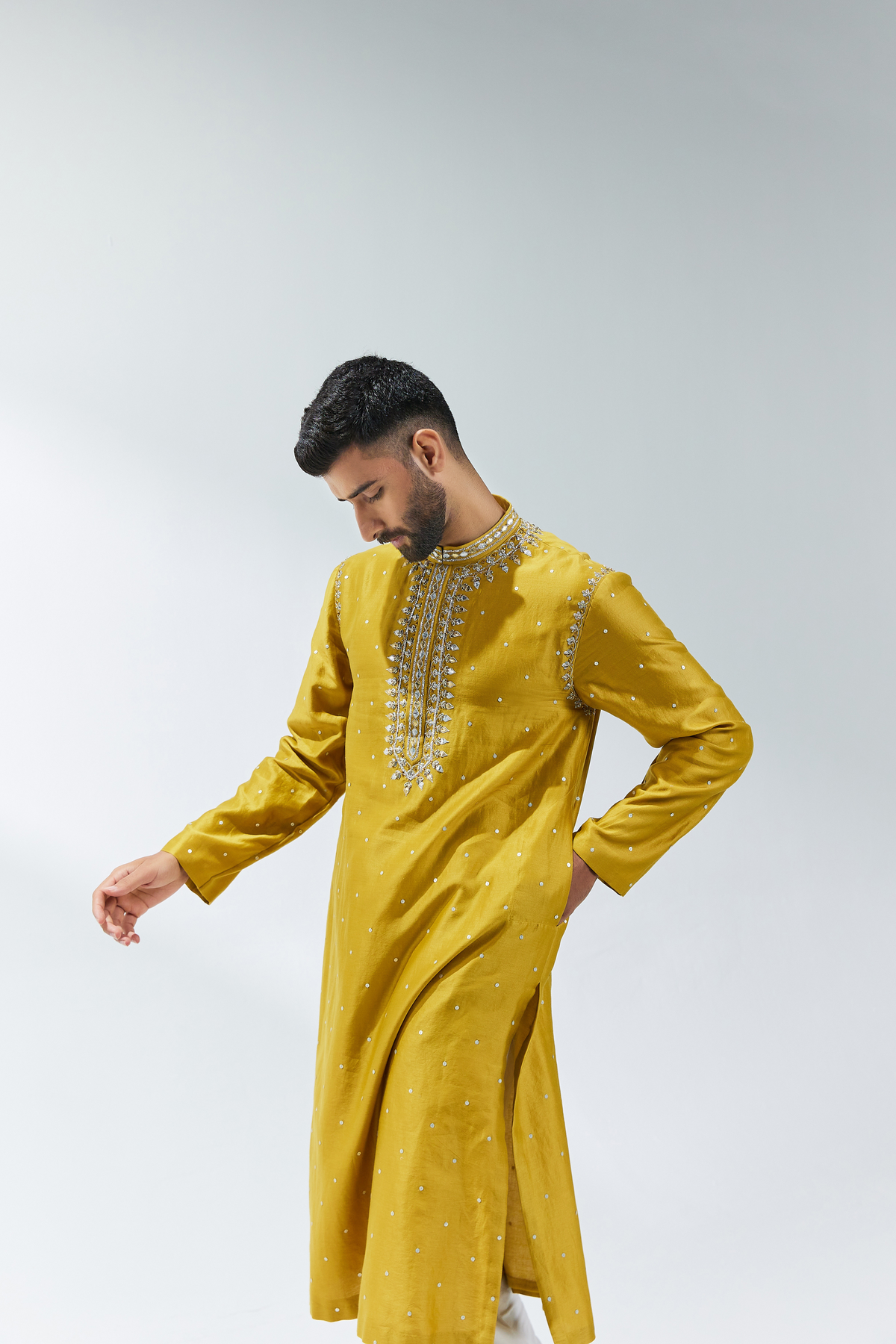 Mustard Embroidered Kurta Sets