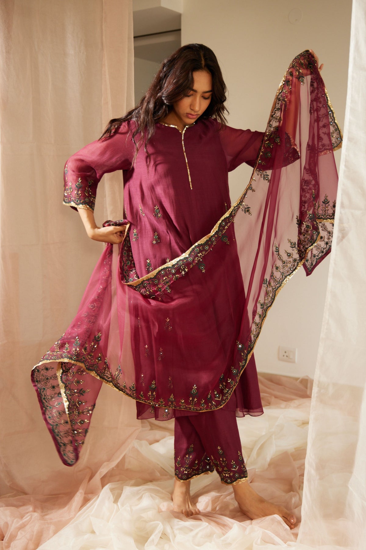 Purple Poornima Dupatta