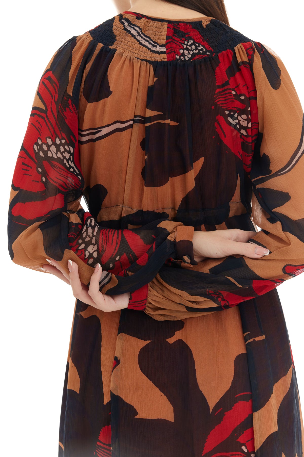 Orange and Brown Kaftan Dress