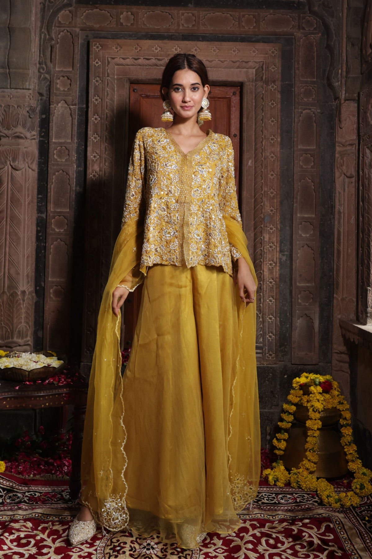 Yellow Sharara Set