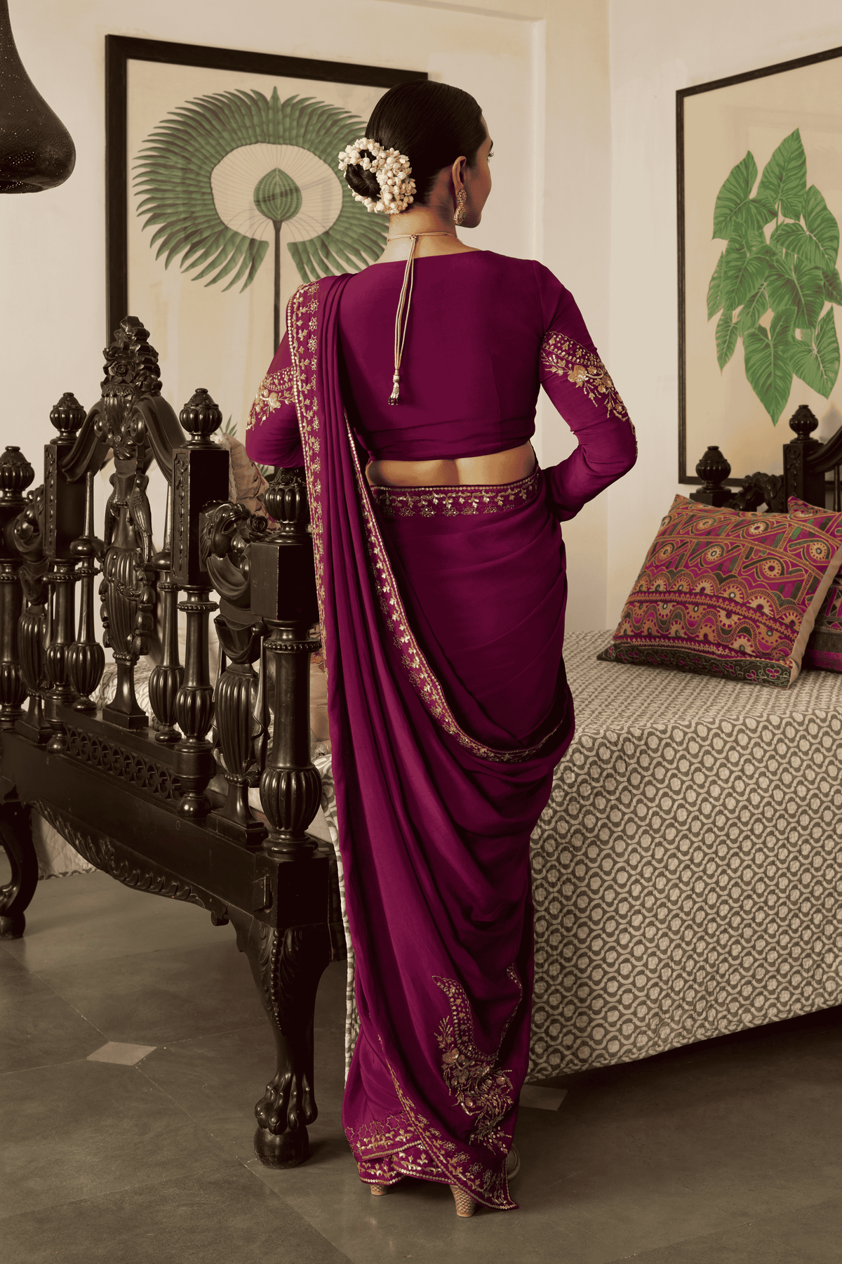 Purple Saree Set