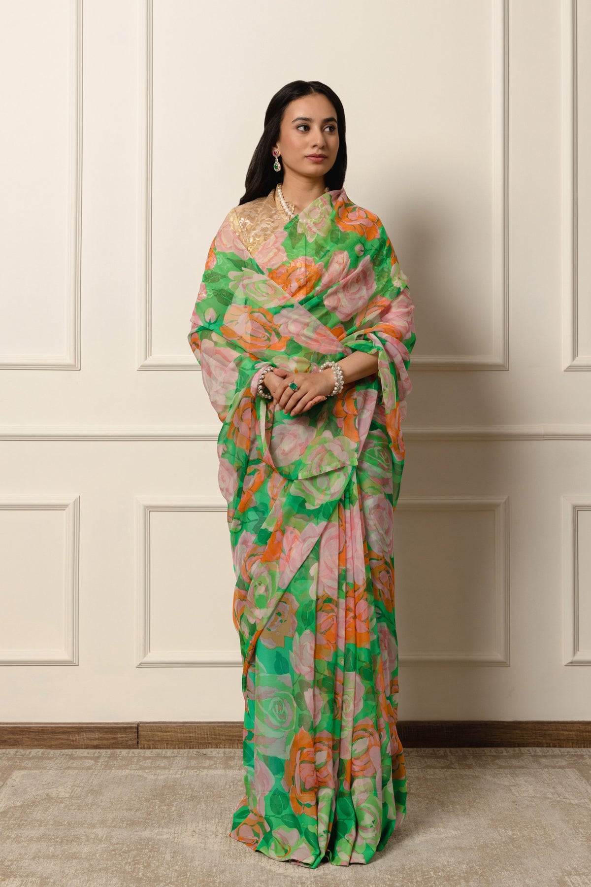 Urvashi Printed French Chiffon Saree