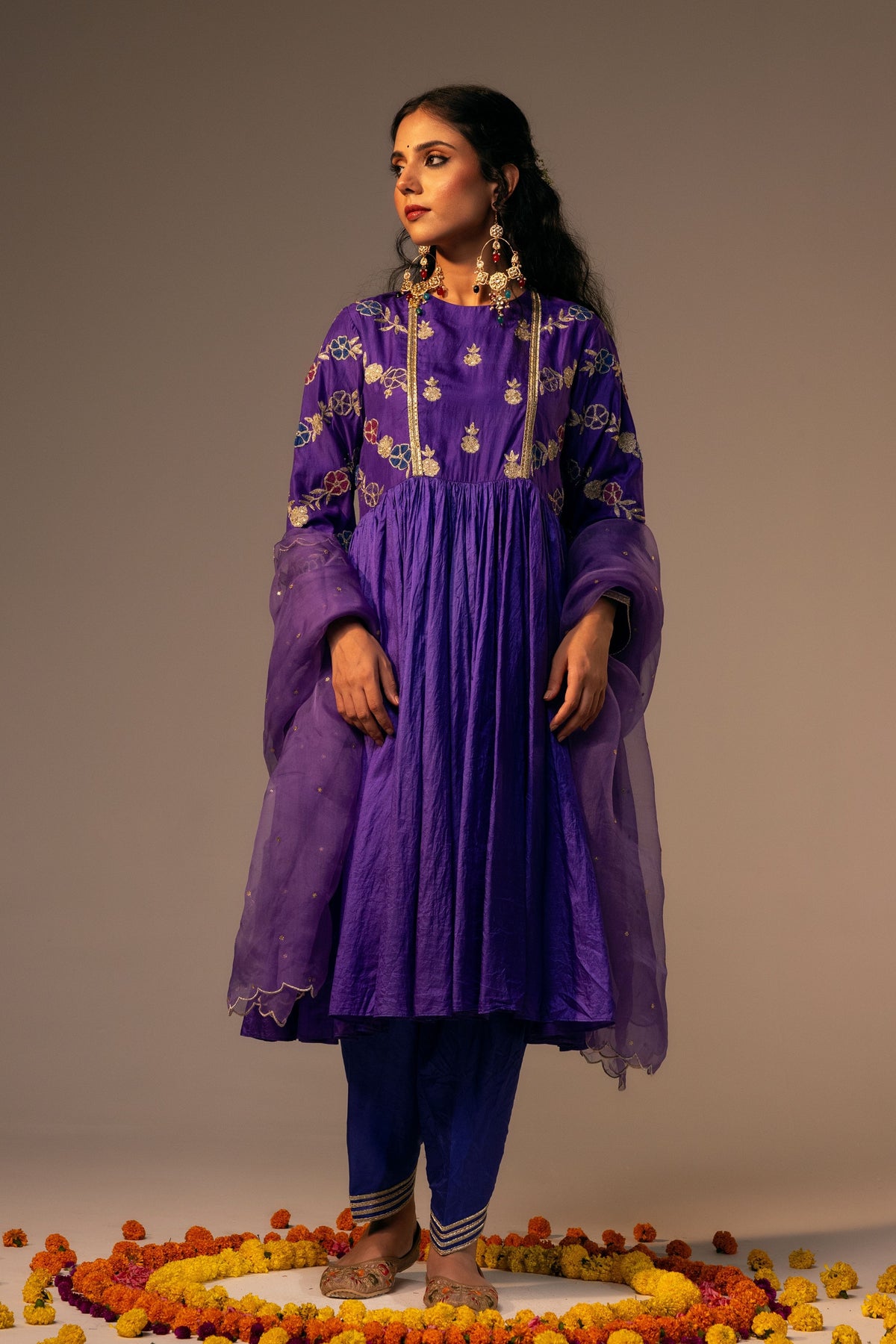 Purple Kurta Set