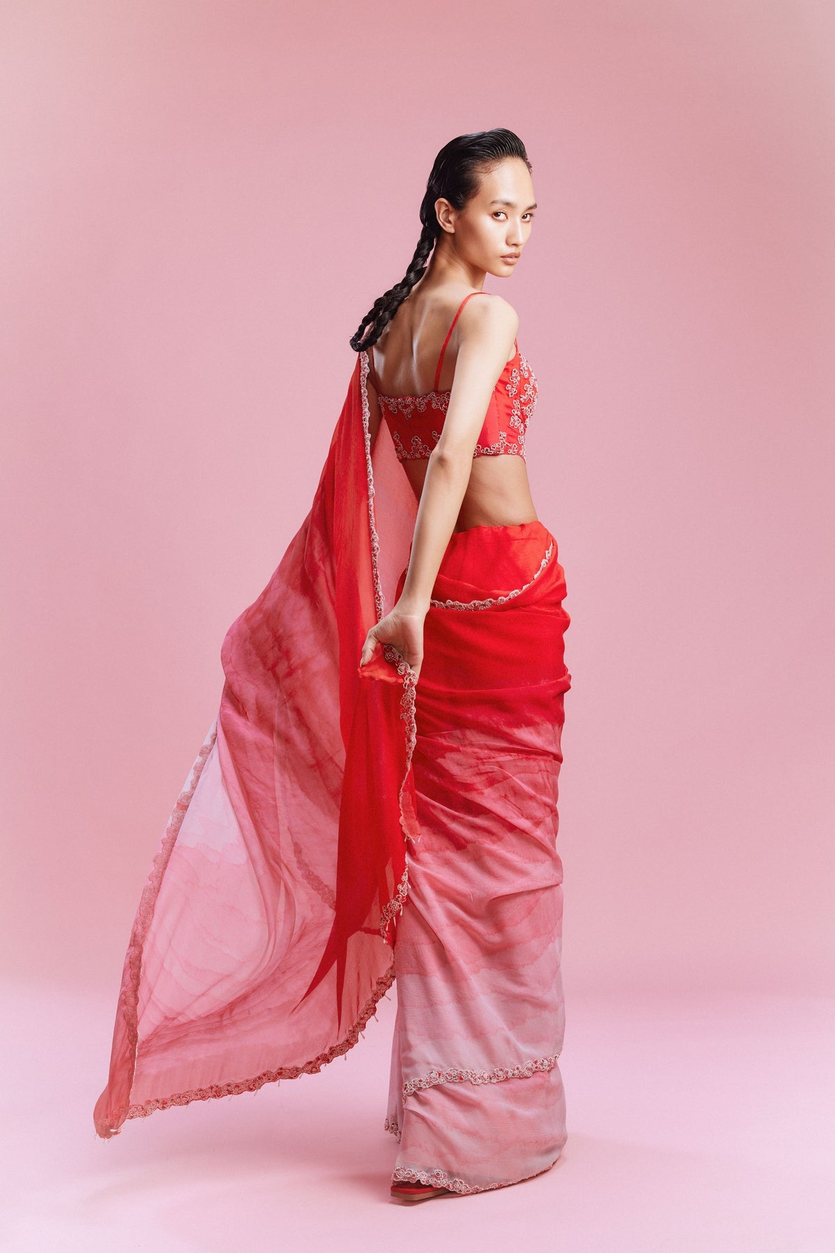 Mara Radiant Red Saree Set