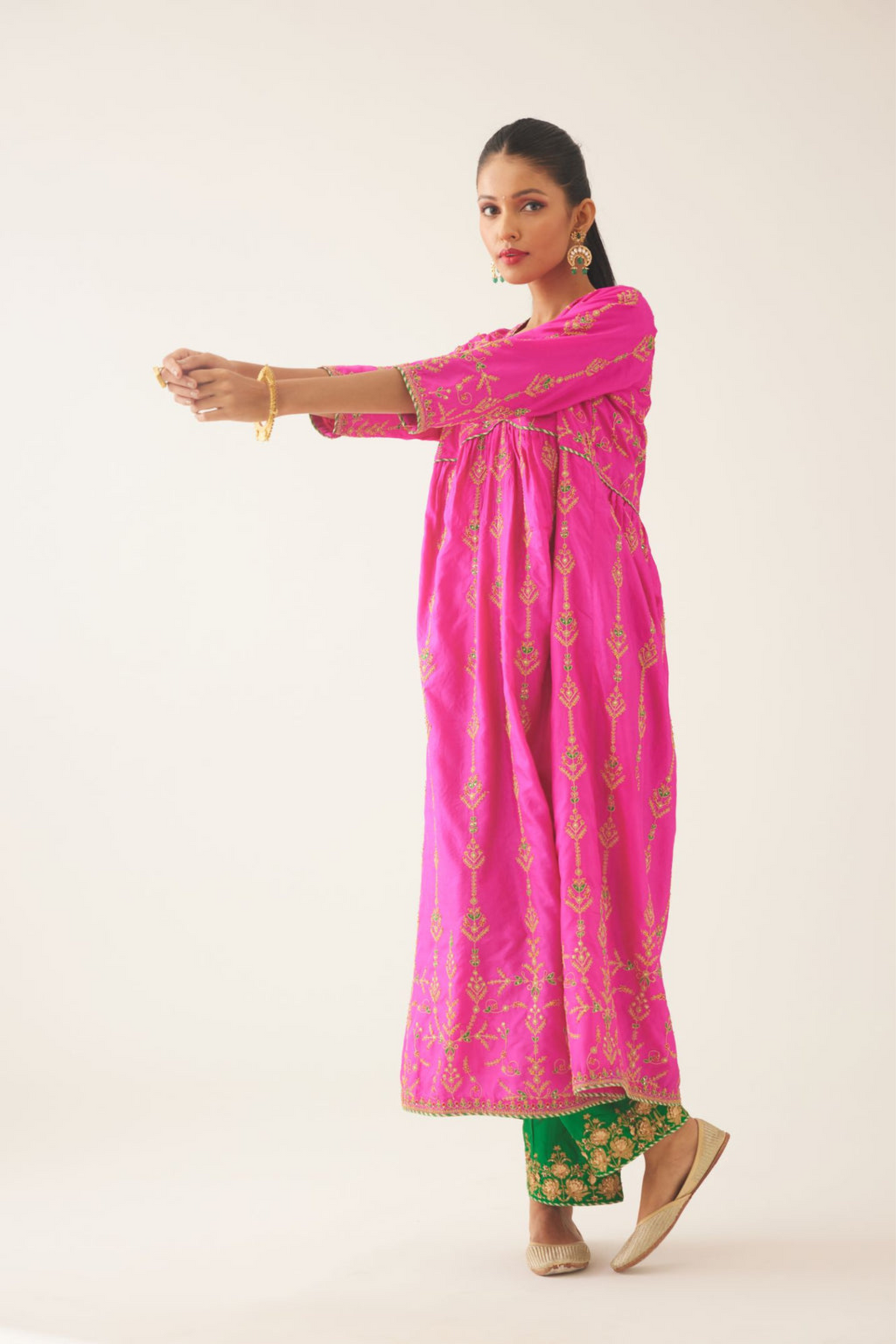 Fiji Fuchsia Silk Kurta Set