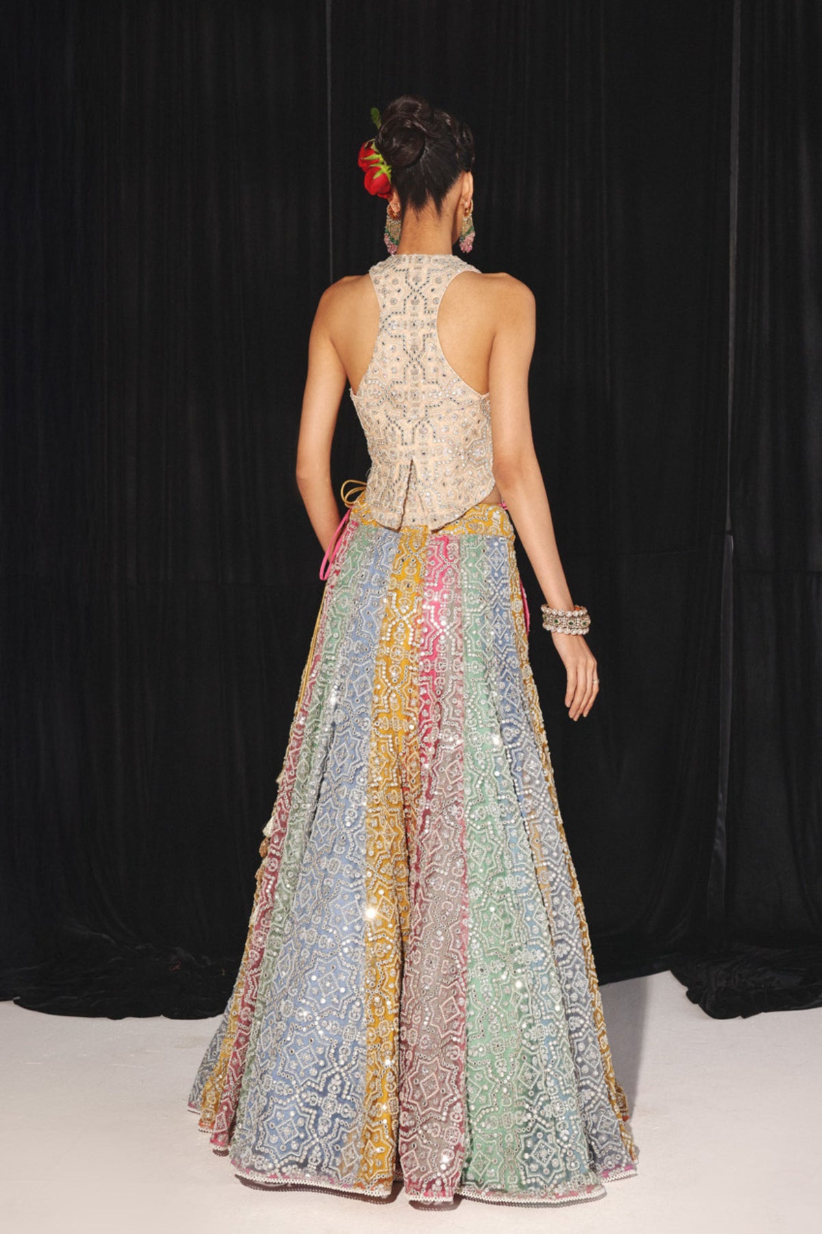 Beadwork Multicolour Lehenga