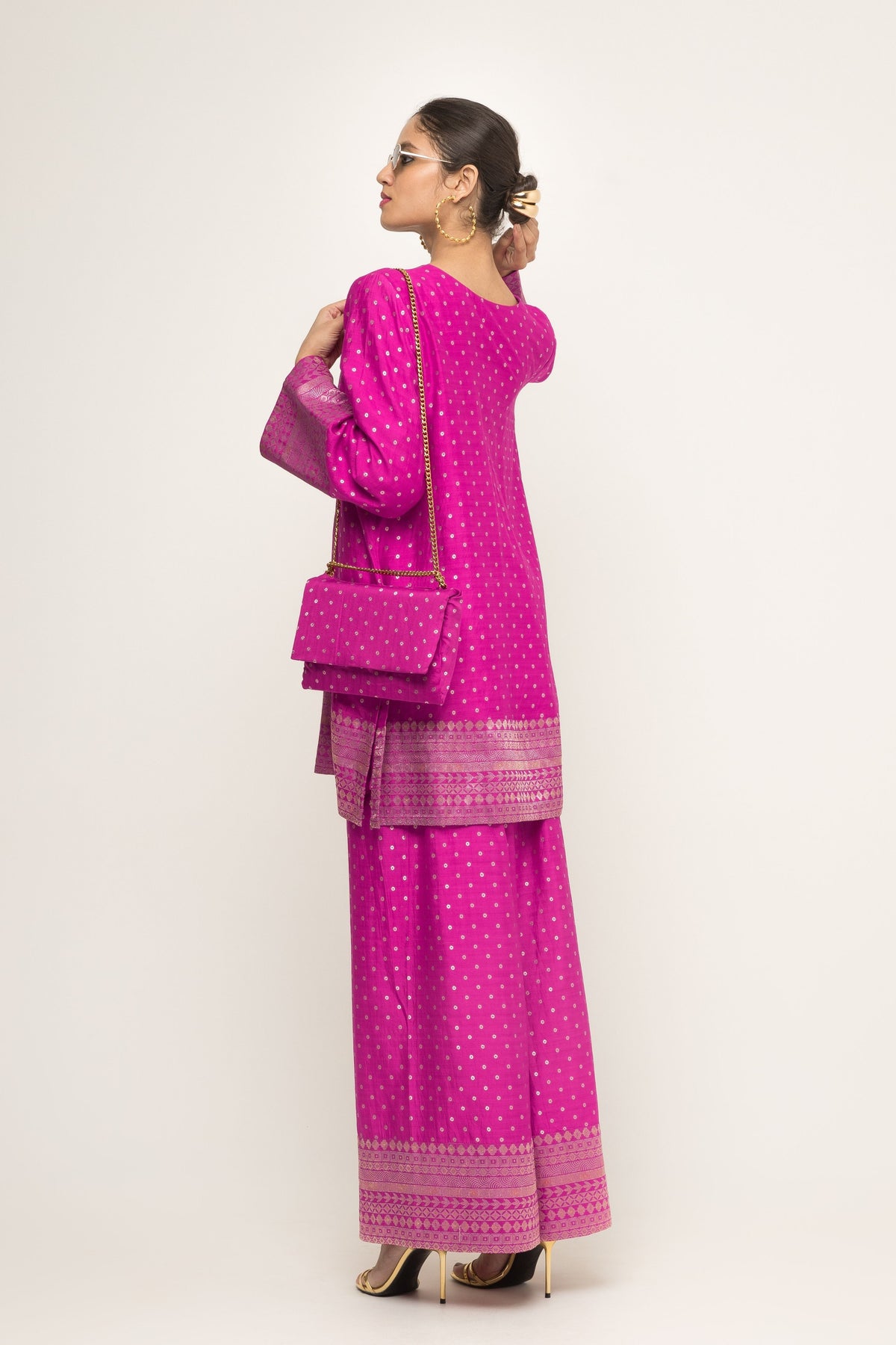 Sitara Dotted Pink Tunic Set