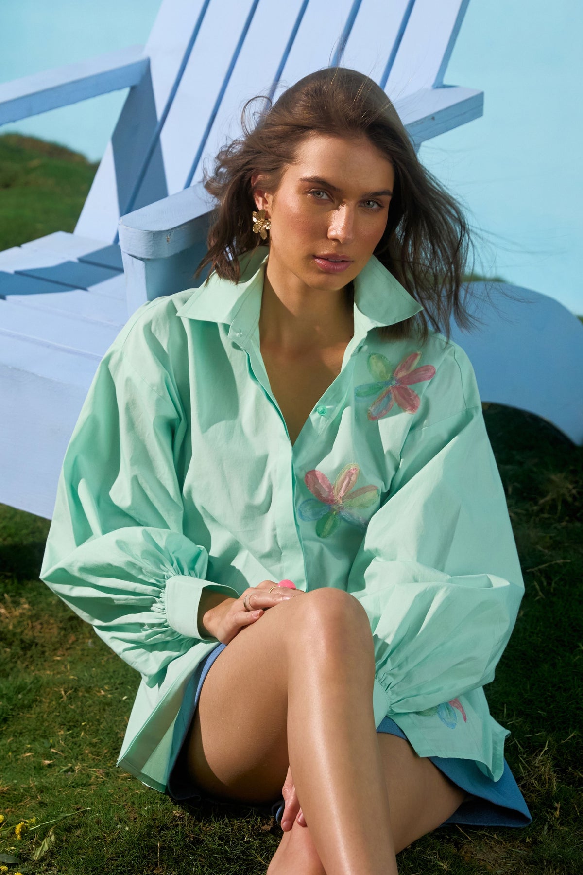 Lucy Shirt With Denim Shorts