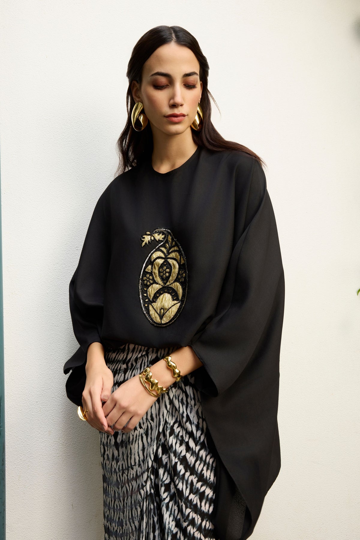 Black Embroidered Kaftan