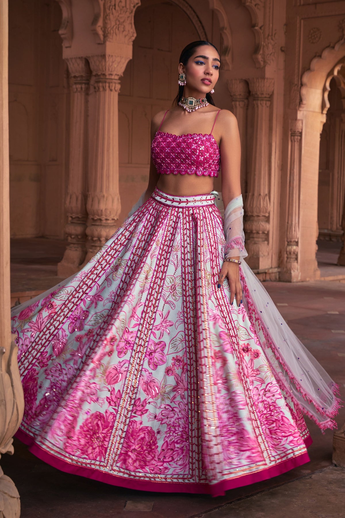 Fuchsia Lehenga Set