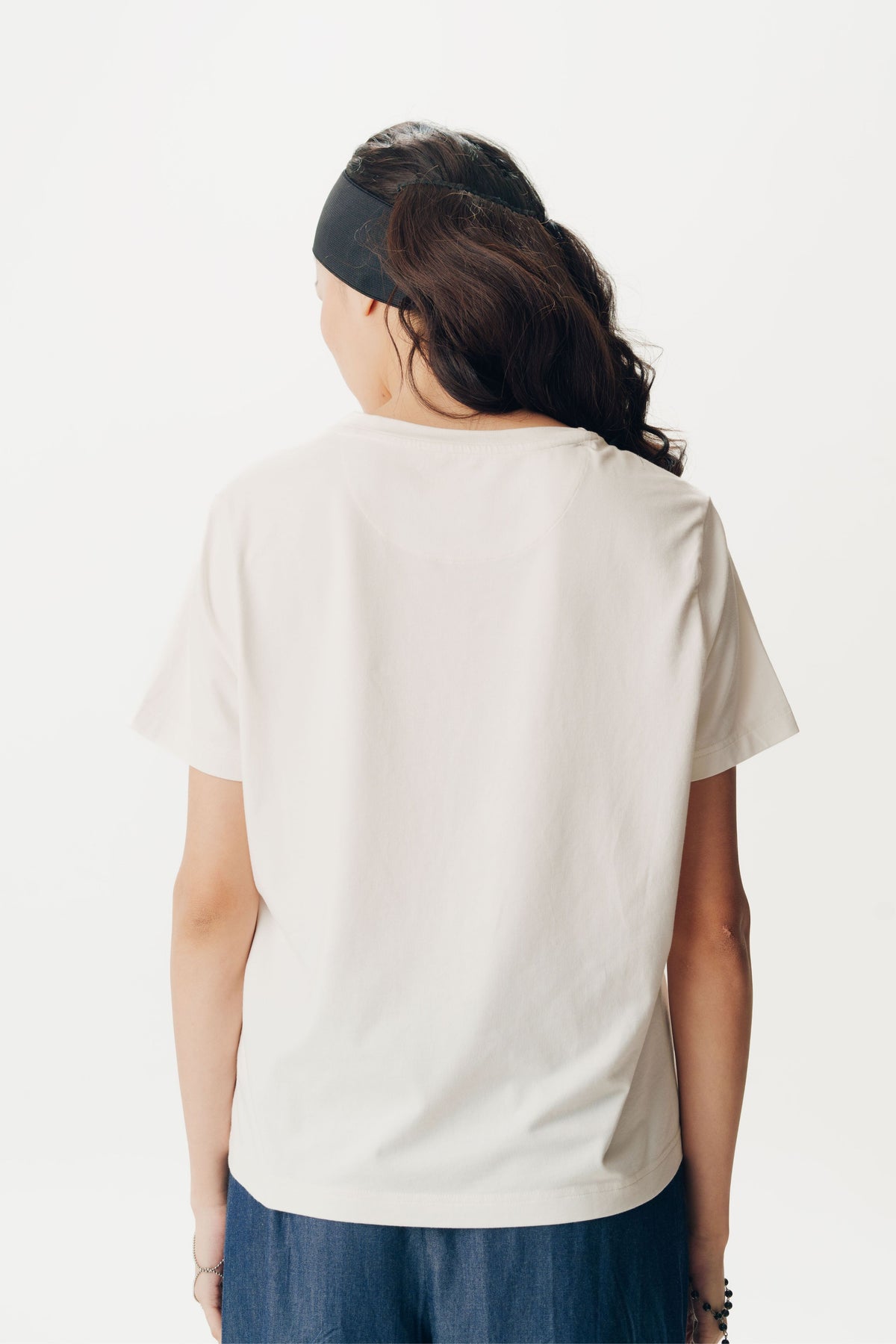 Embroidered Half White T Shirt