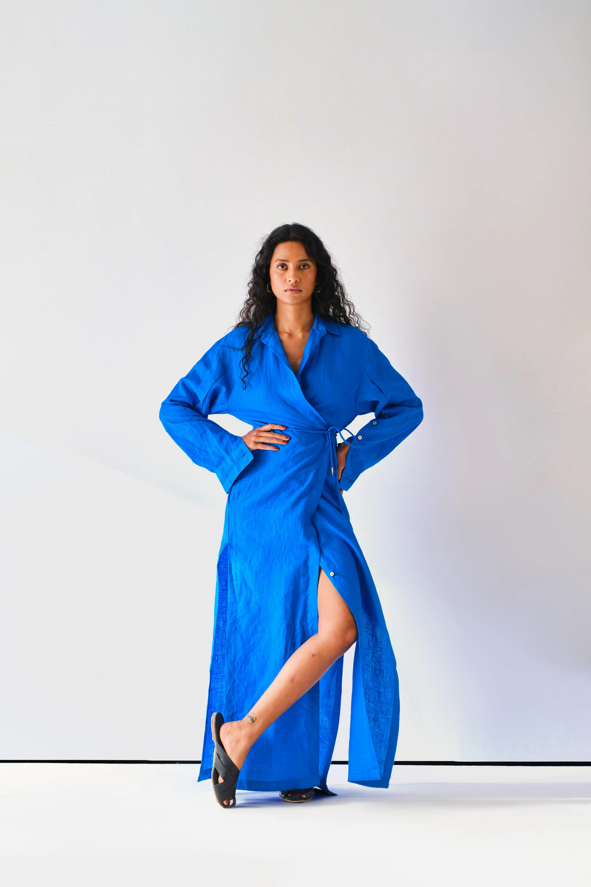 Heena Wrap Shirt Dress