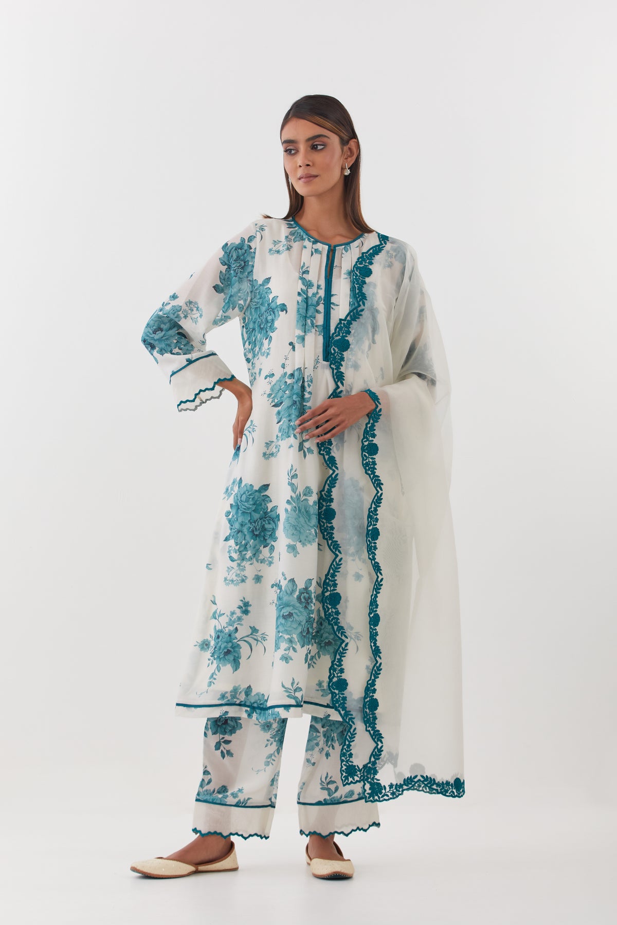 Nishat Teal Kurta Set