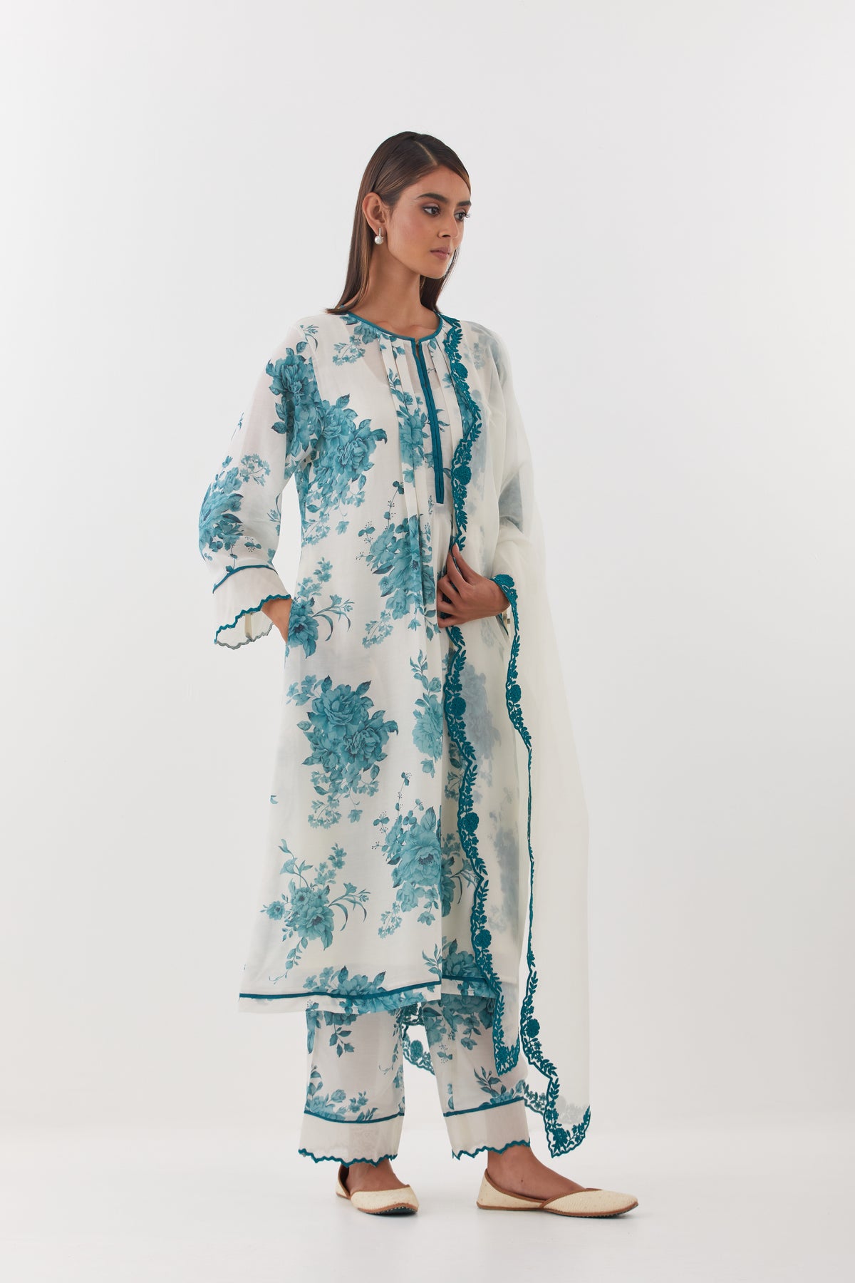 Nishat Teal Kurta Set