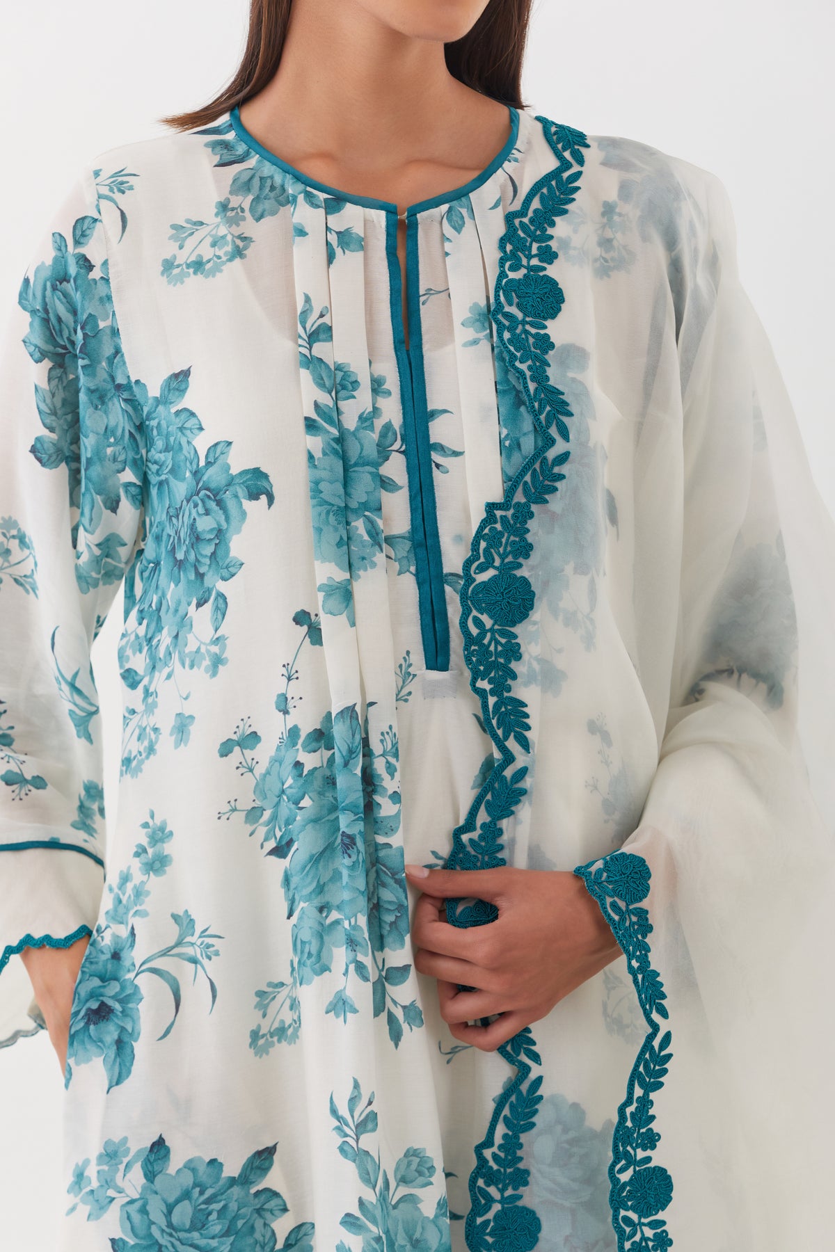 Nishat Teal Kurta Set