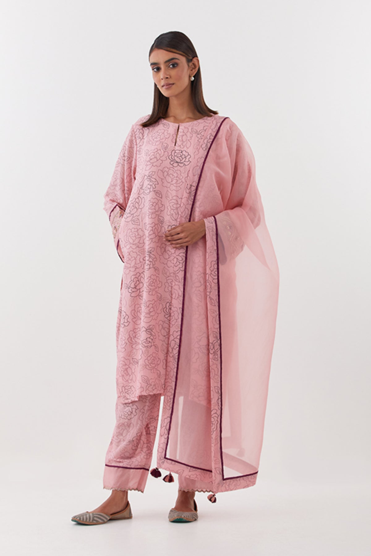 Gulposh Old Rose Kurta Set