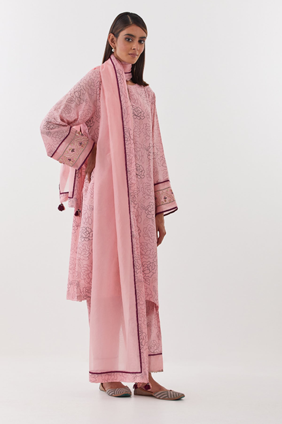 Gulposh Old Rose Kurta Set