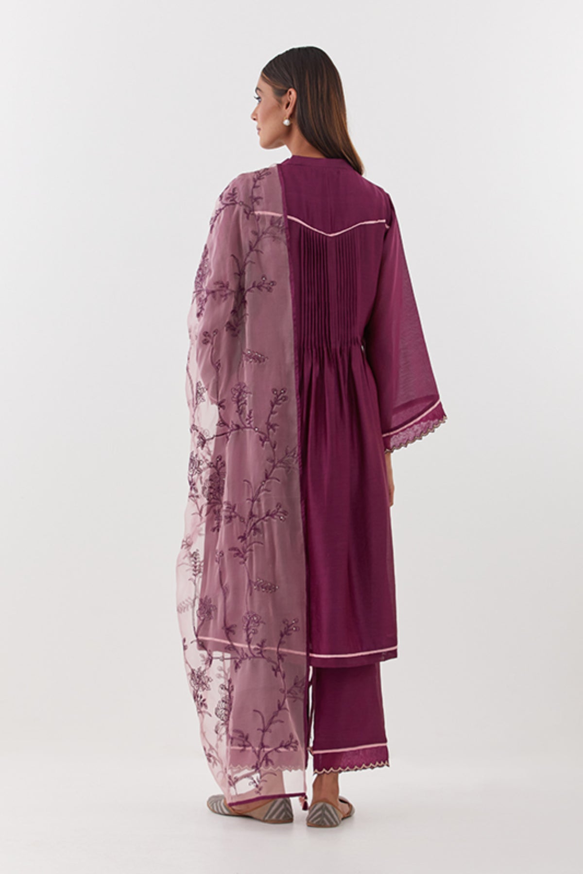 Baghban Wine Kurta Set