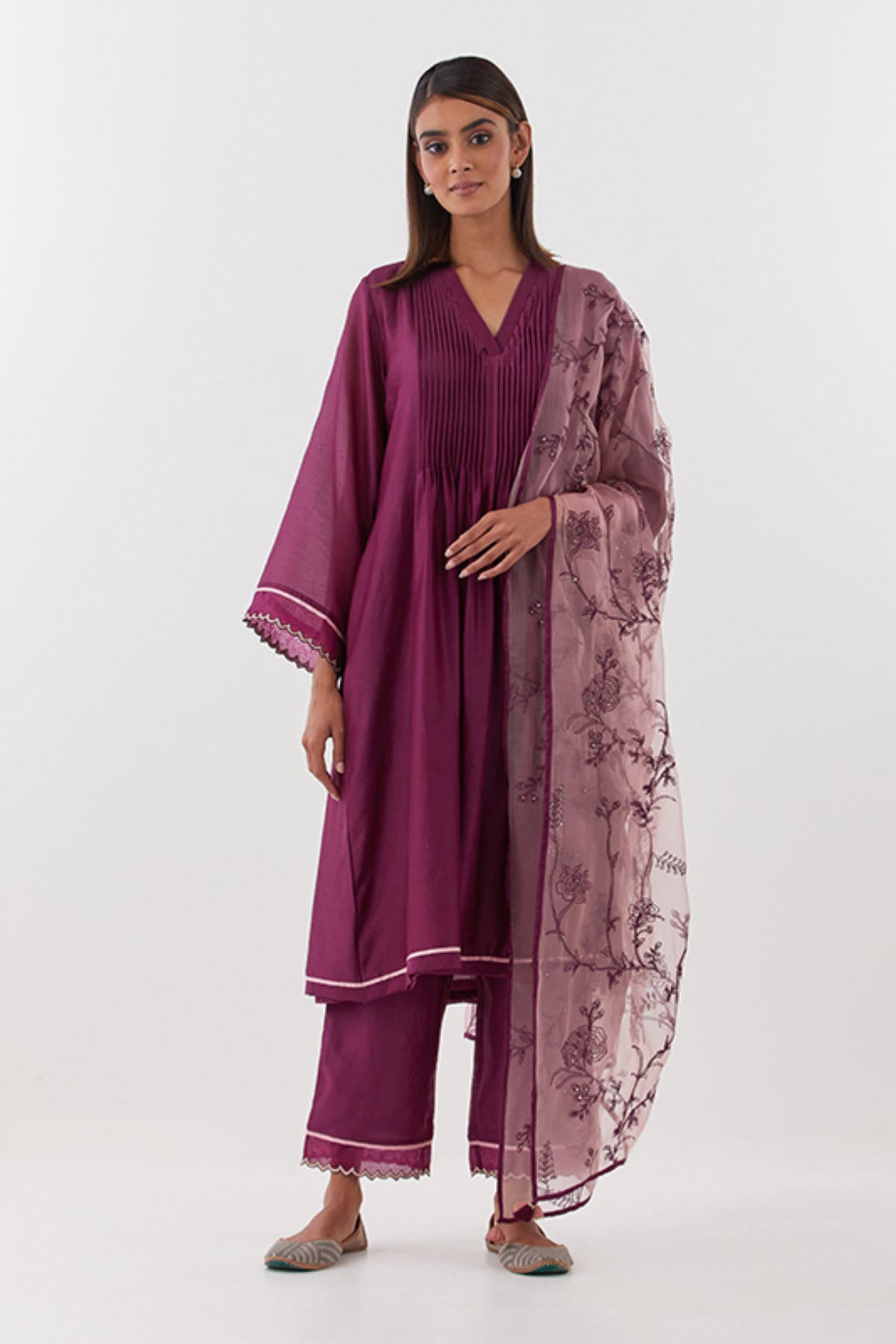 Baghban Wine Kurta Set