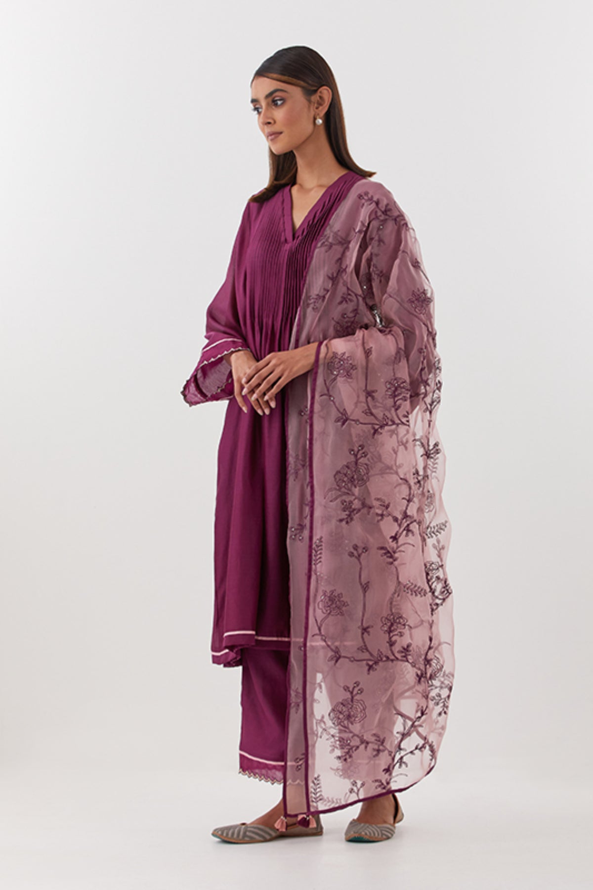 Baghban Wine Kurta Set