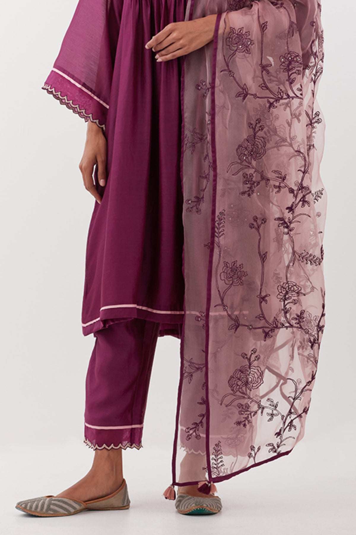 Baghban Wine Kurta Set