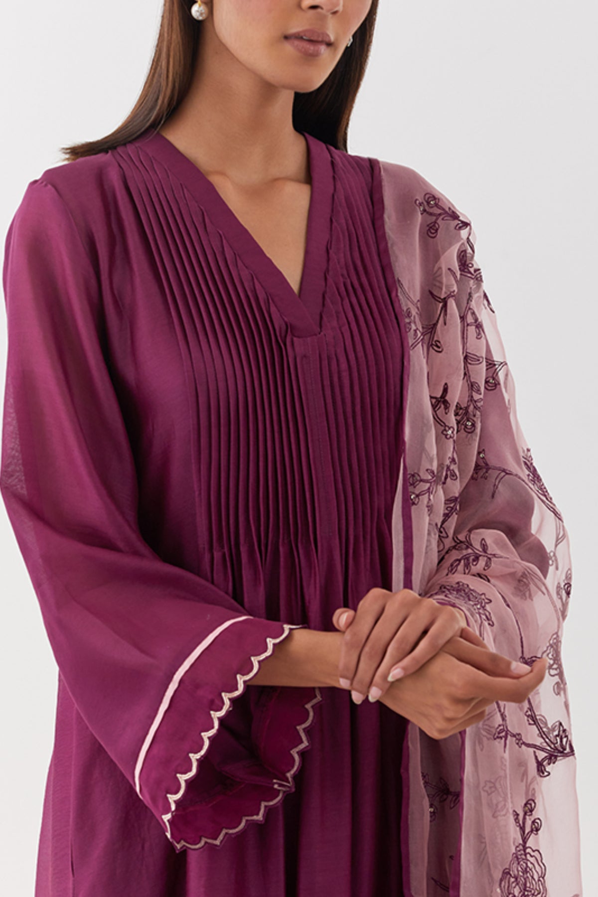 Baghban Wine Kurta Set