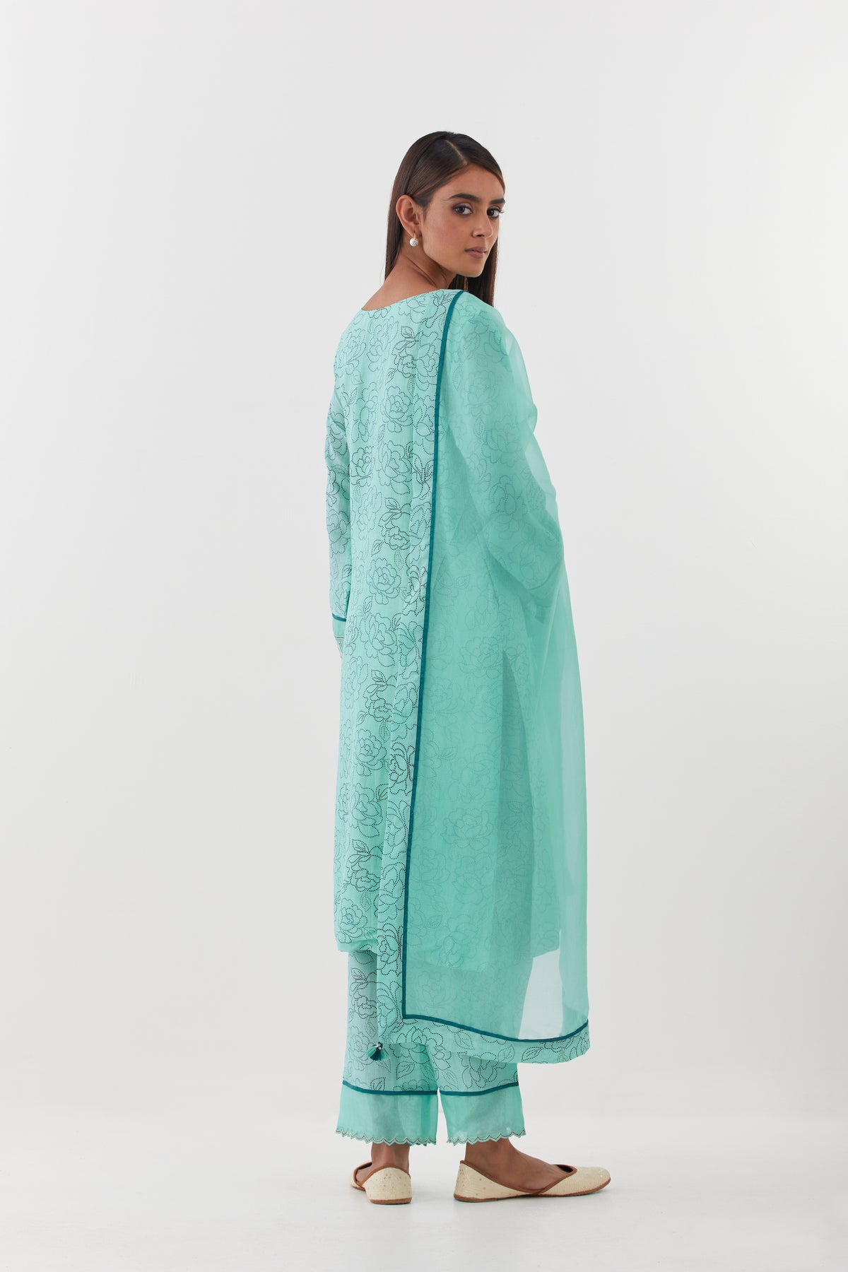 Gulposh Aqua Blue Kurta Set