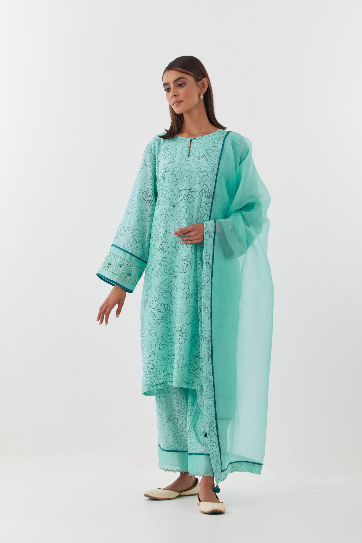 Gulposh Aqua Blue Kurta Set