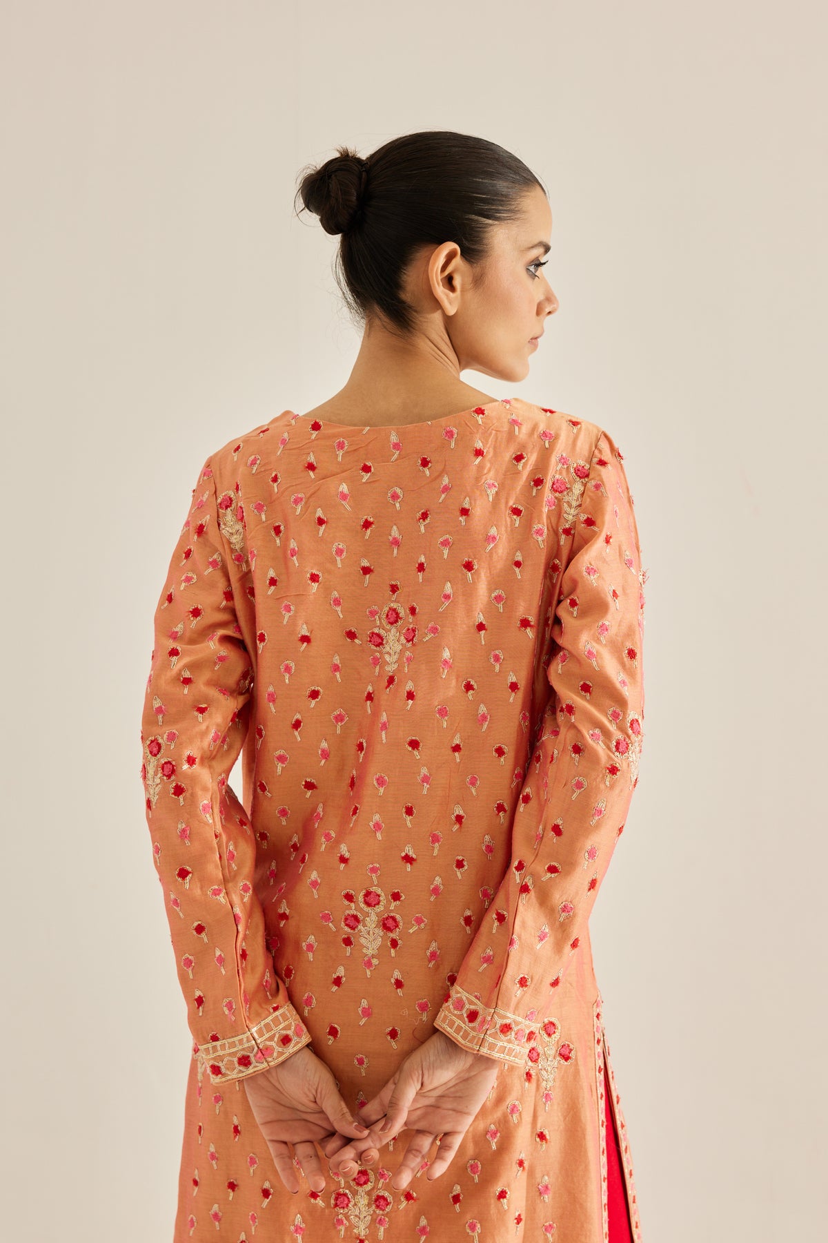 Coral Red Kurta Set