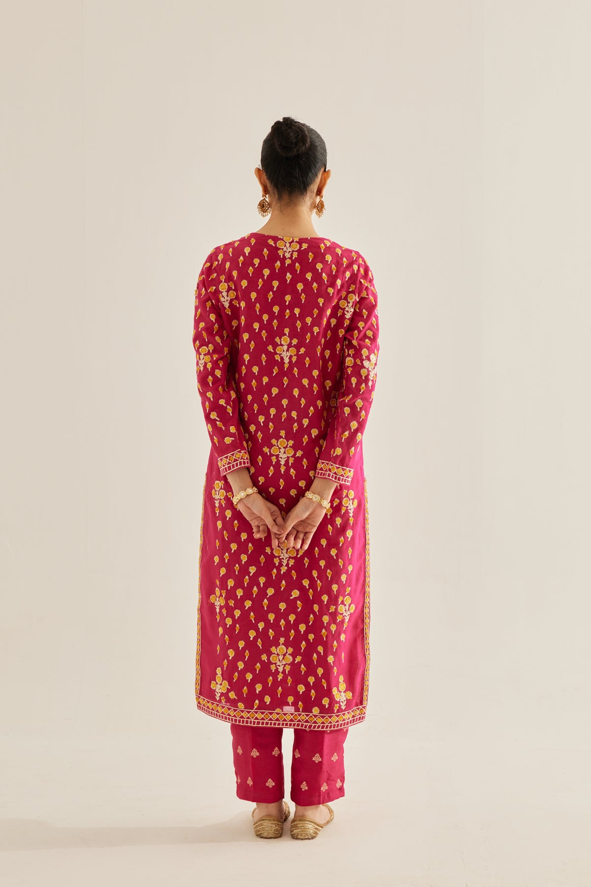 Gota and Thread Embroidered Kurta Set