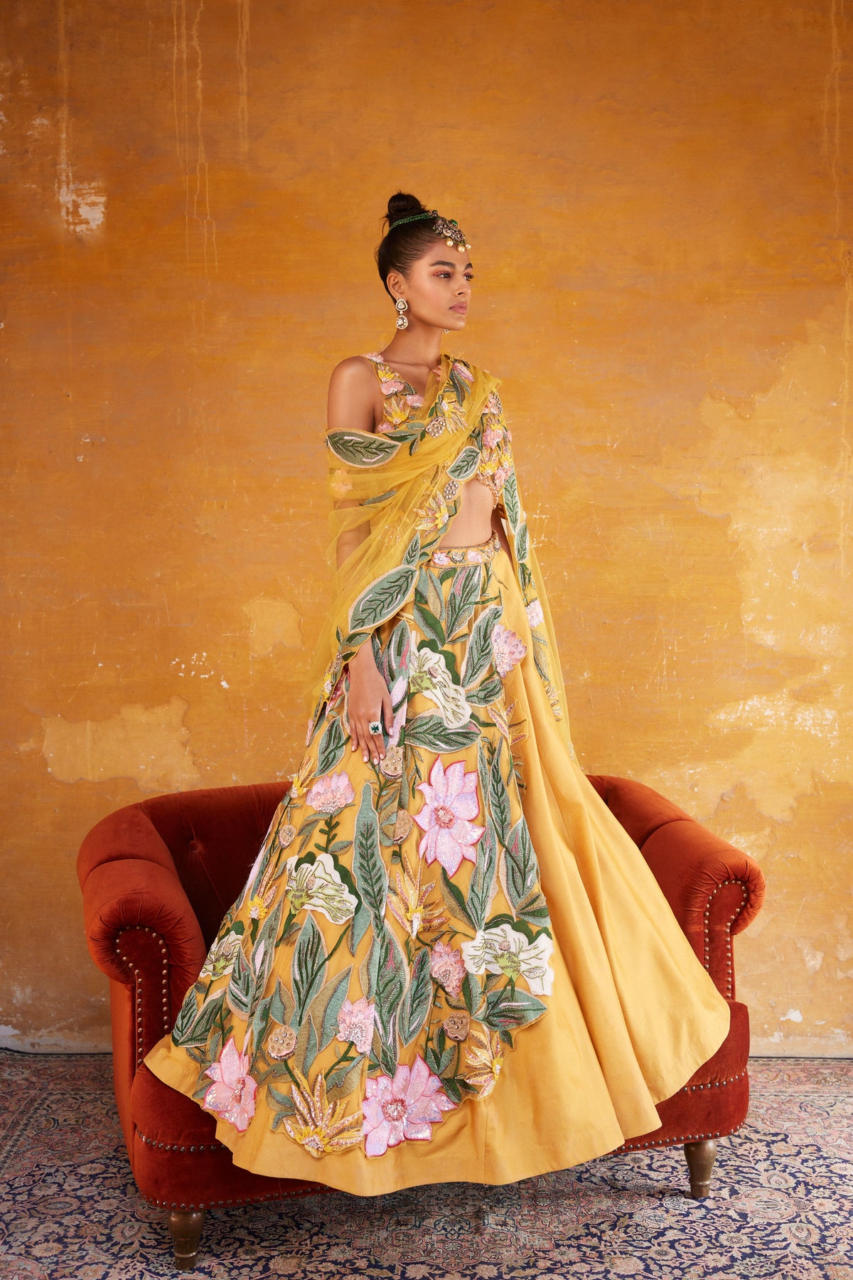 Tuscan Yellow Embroidered Lehenga Set