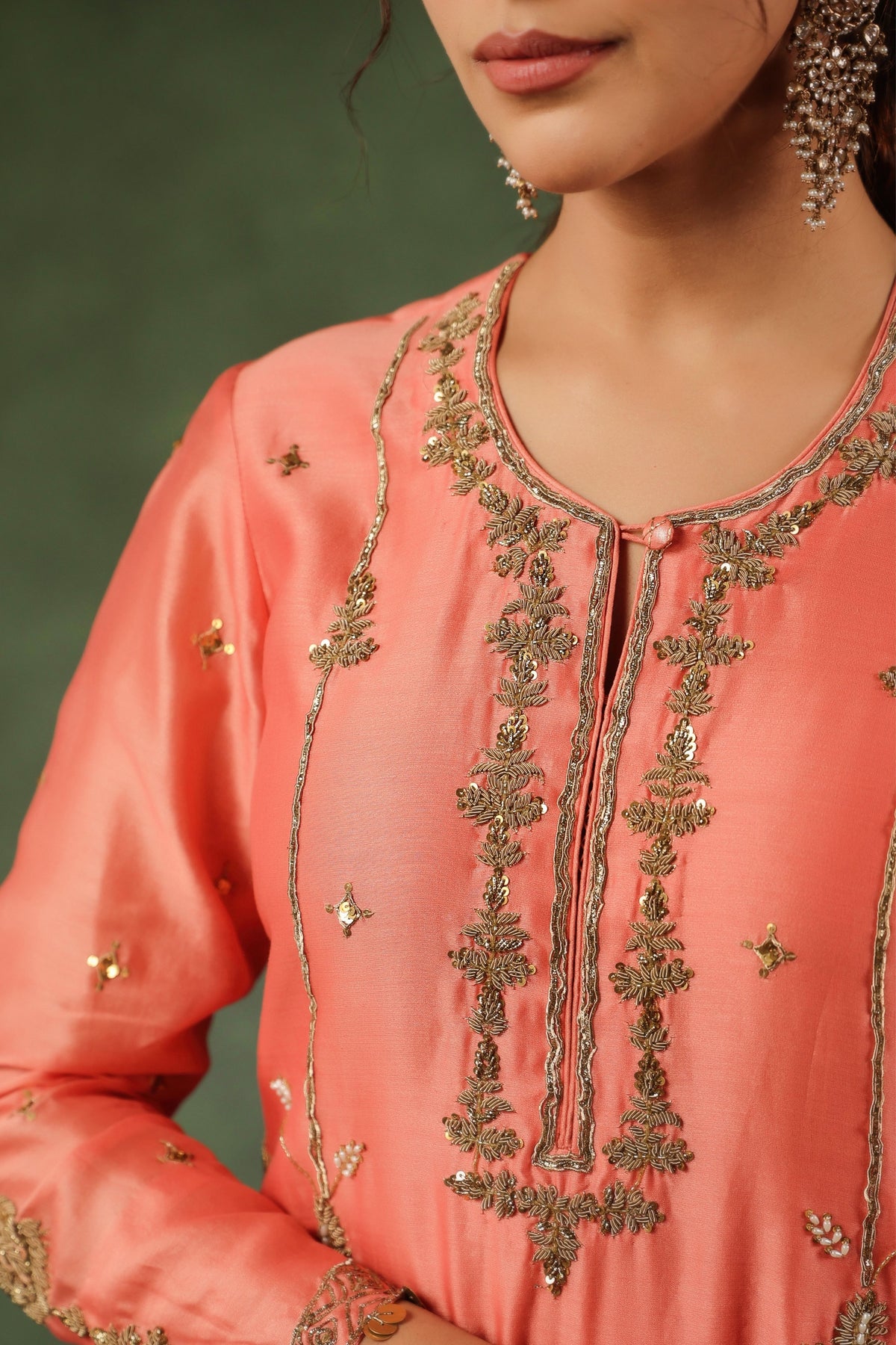 Peach Pakeezah Narangi Sharara Set