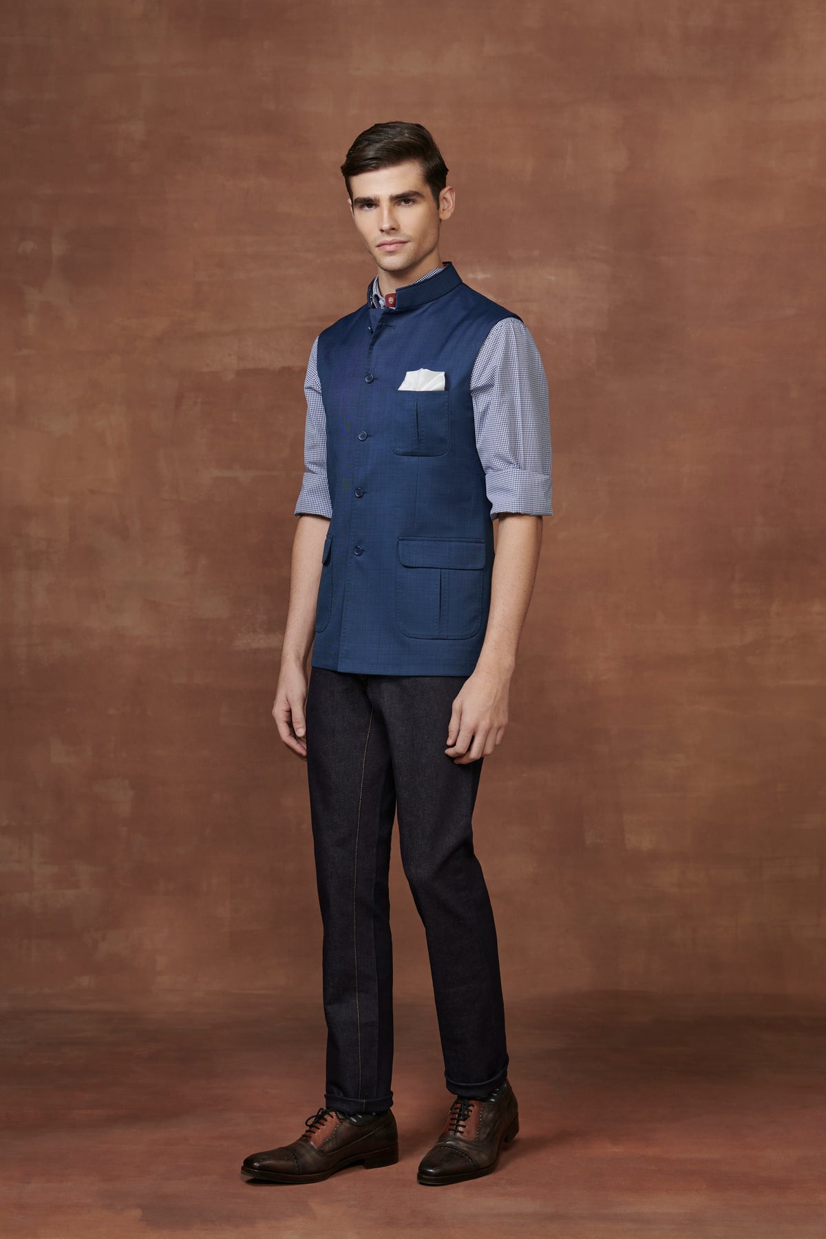 Exquisite Navy Blue Safari Waistcoat