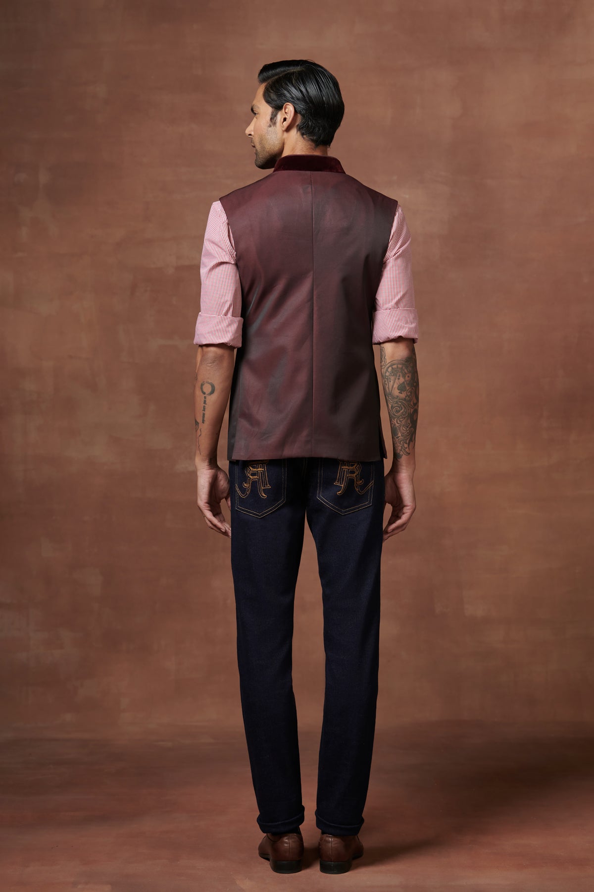 Bordeaux Two-tone Waistcoat