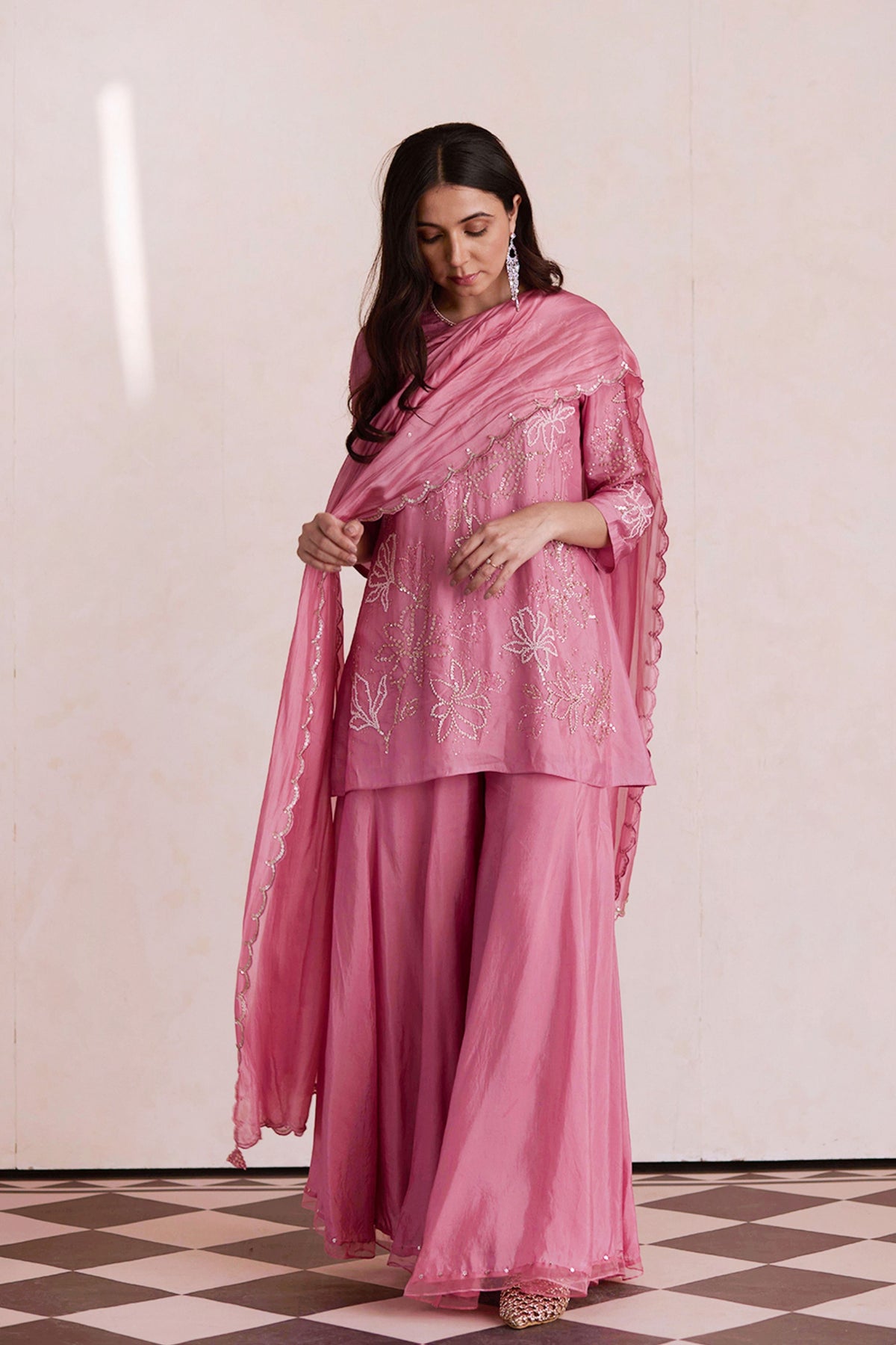 Rose Pink Sharara Set