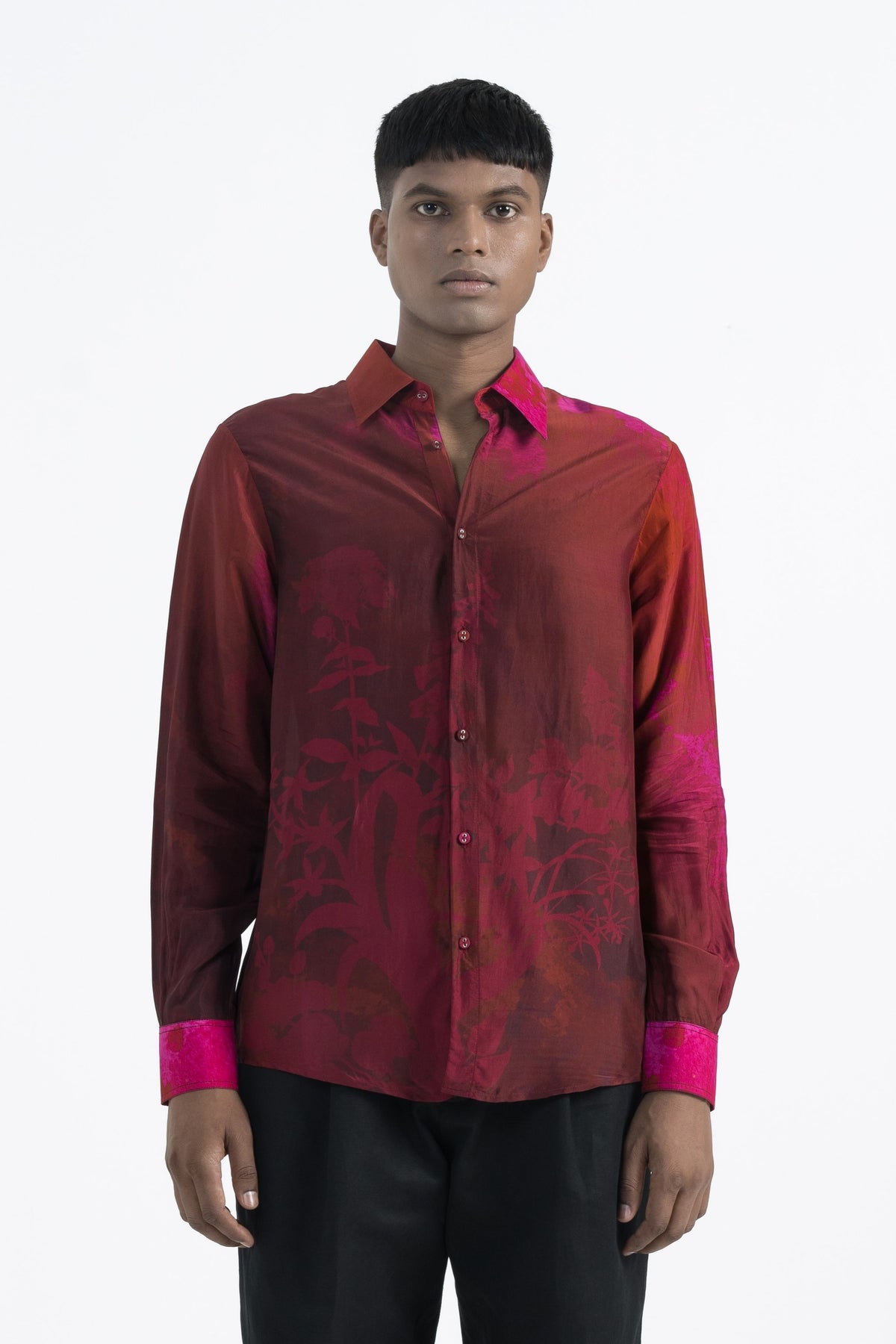 Romeo Wine Silk Shirt