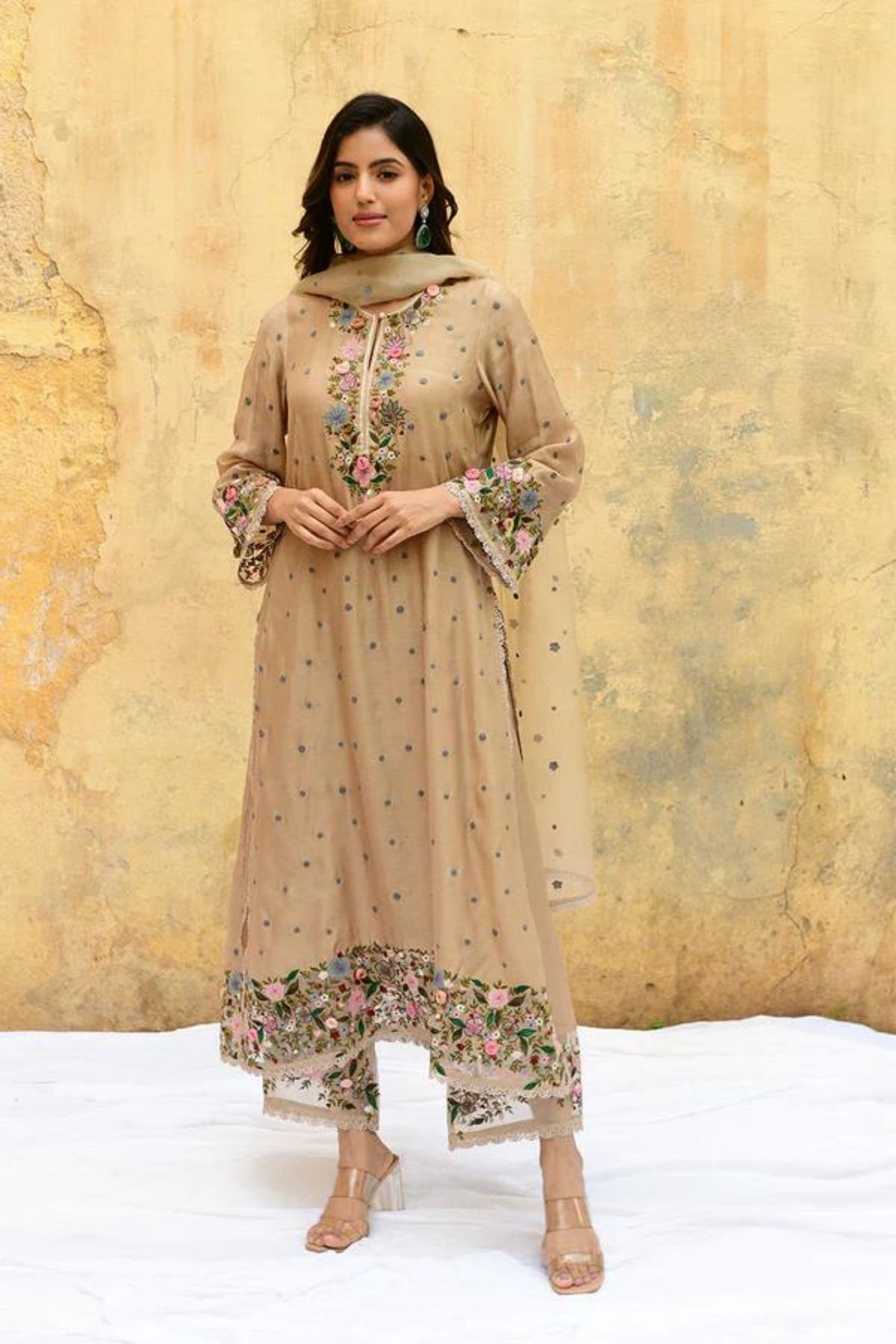 Ivory Orchid Kurta Set