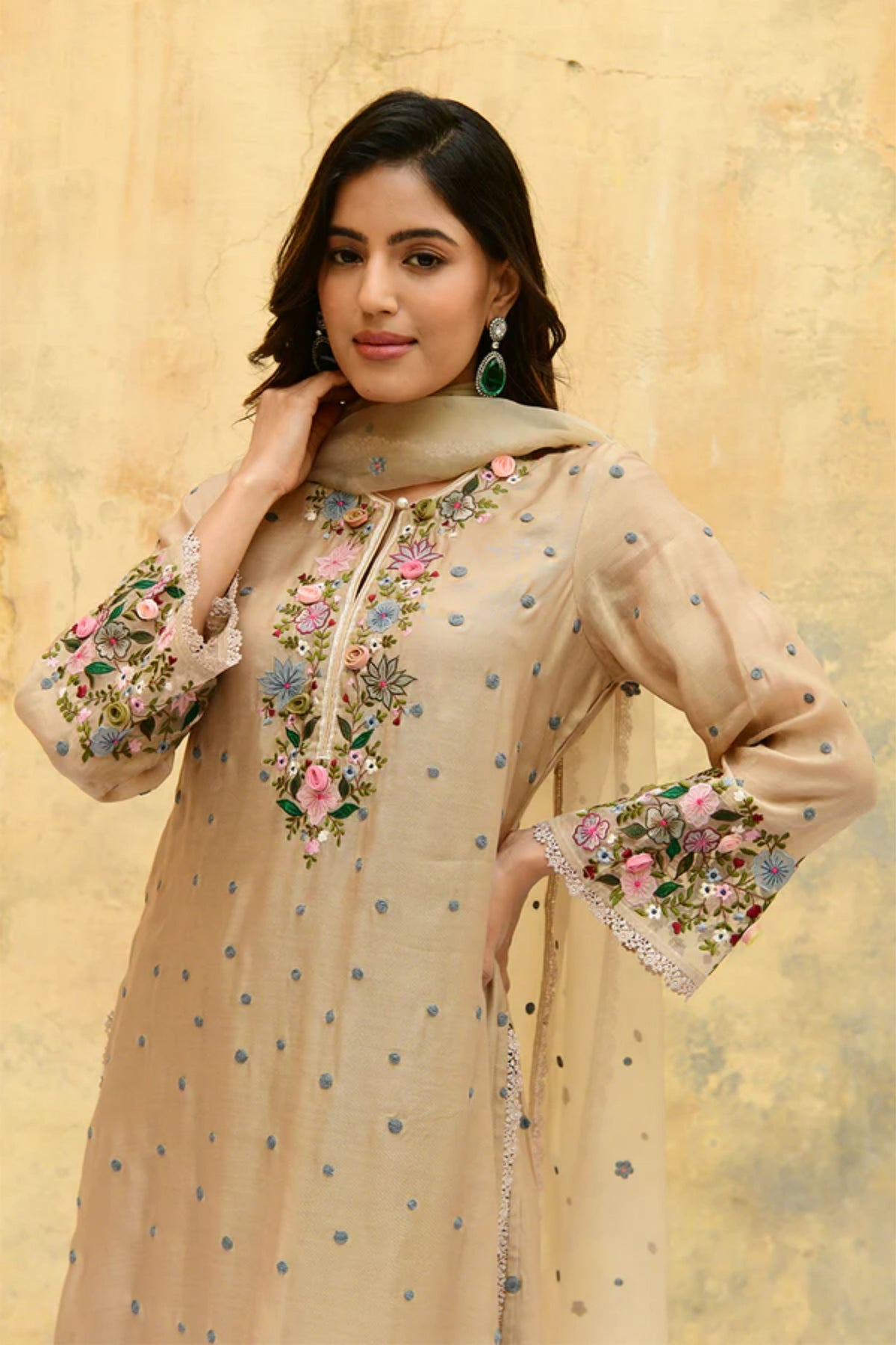 Ivory Orchid Kurta Set